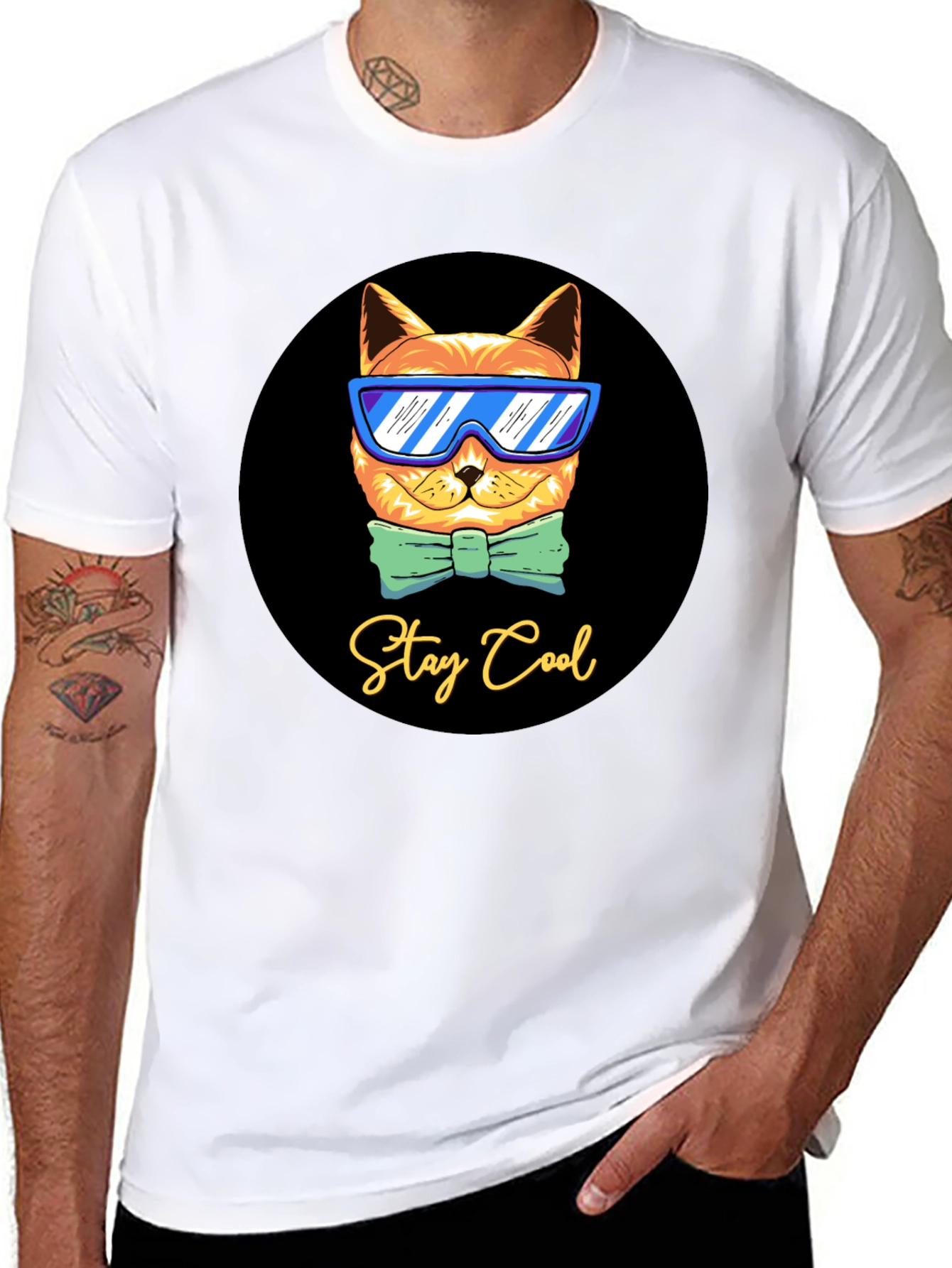 Cool Cat Graphic T-Shirt - Stay Cool Design
