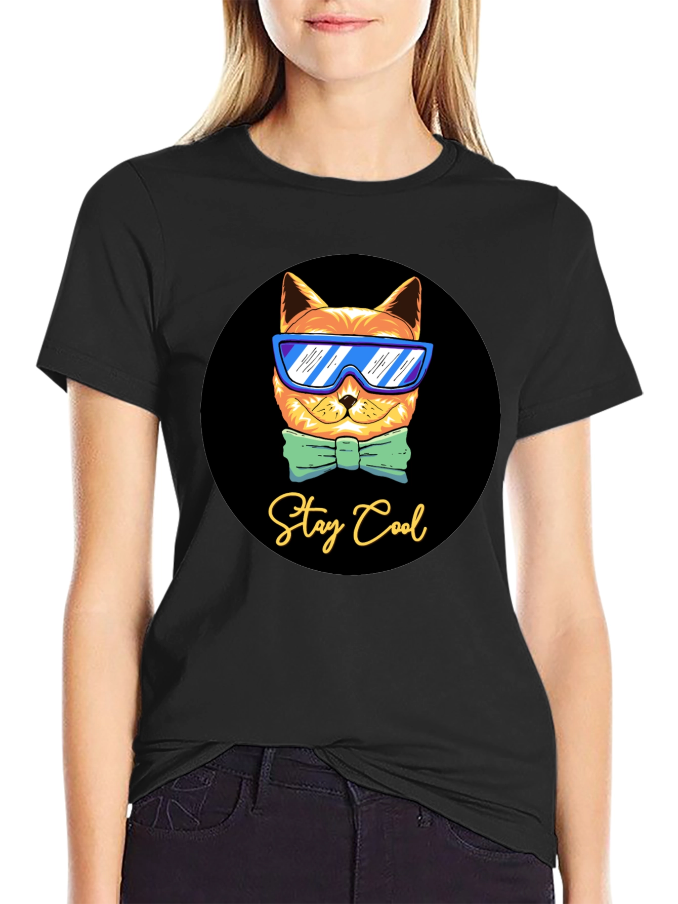 Cool Cat Graphic T-Shirt - Stay Cool Design