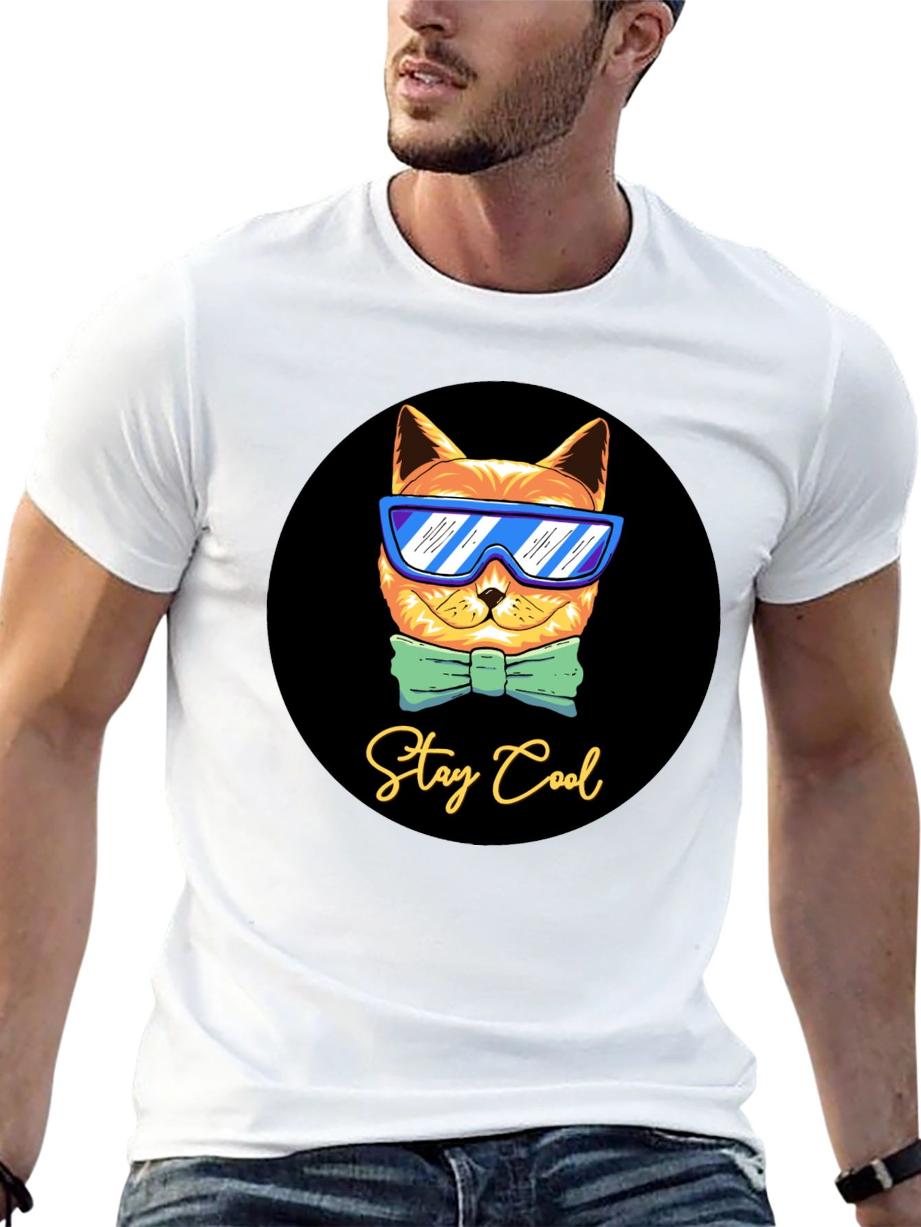 Cool Cat Graphic T-Shirt - Stay Cool Design