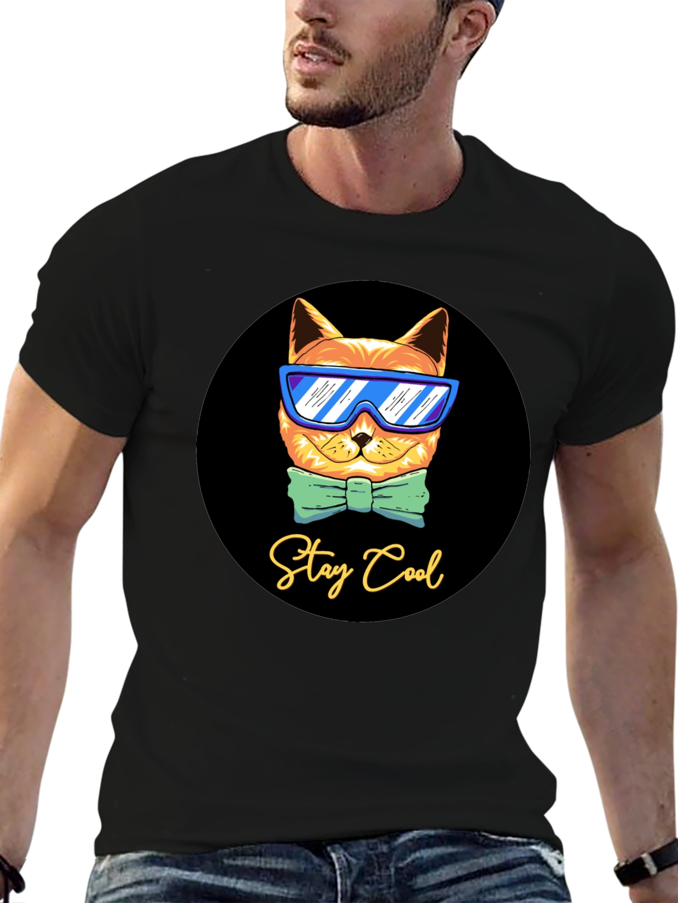 Cool Cat Graphic T-Shirt - Stay Cool Design
