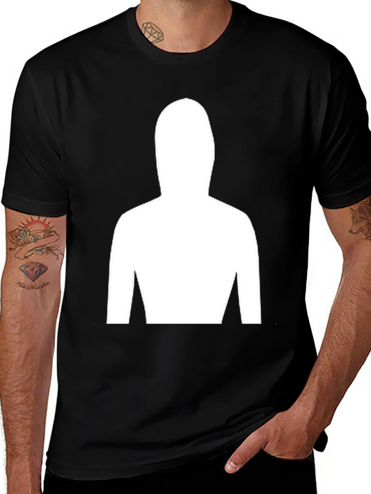 Mystery Figure Tee - Black Cotton Crew Neck T-Shirt