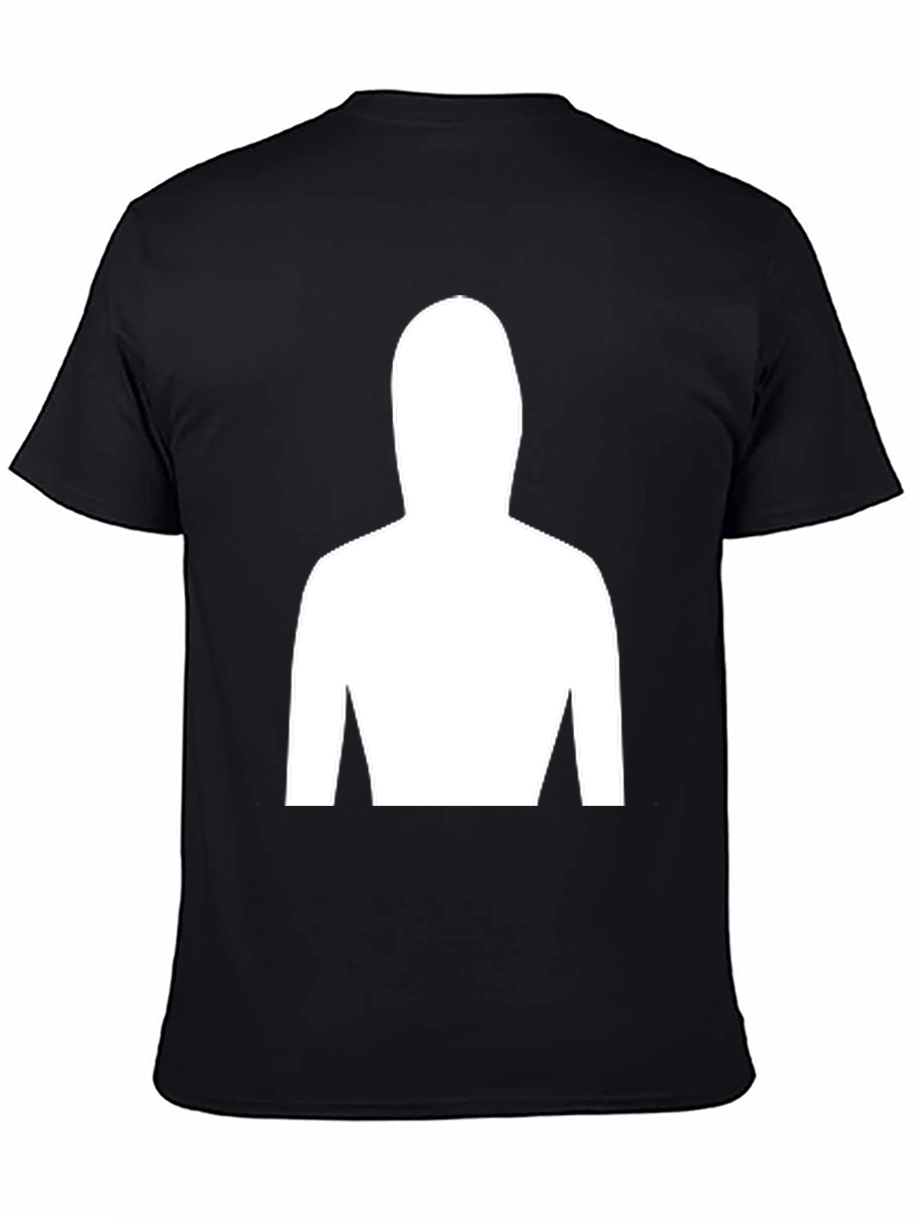 Mystery Figure Tee - Black Cotton Crew Neck T-Shirt