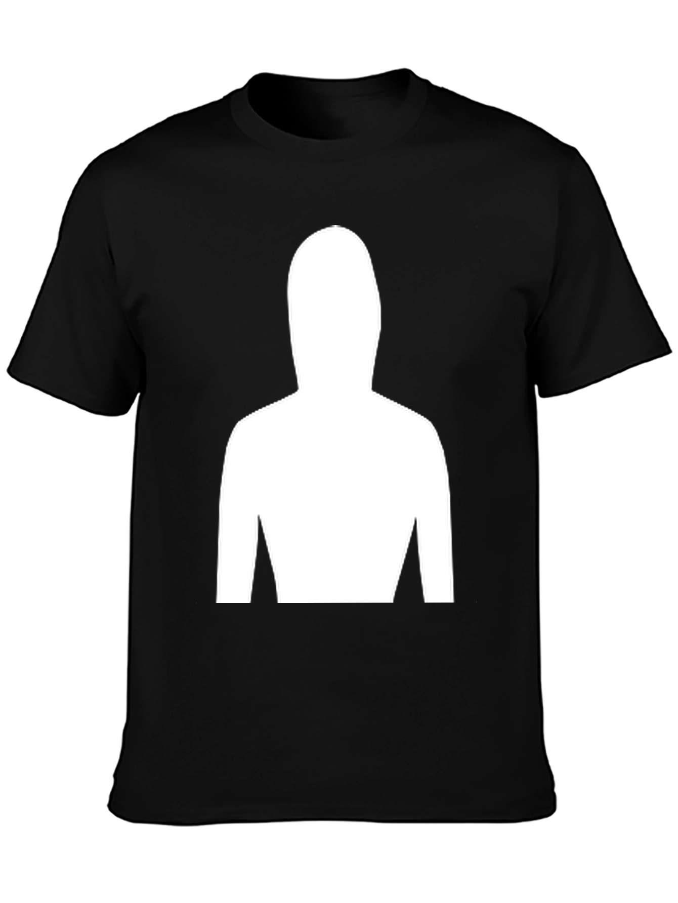 Mystery Figure Tee - Black Cotton Crew Neck T-Shirt