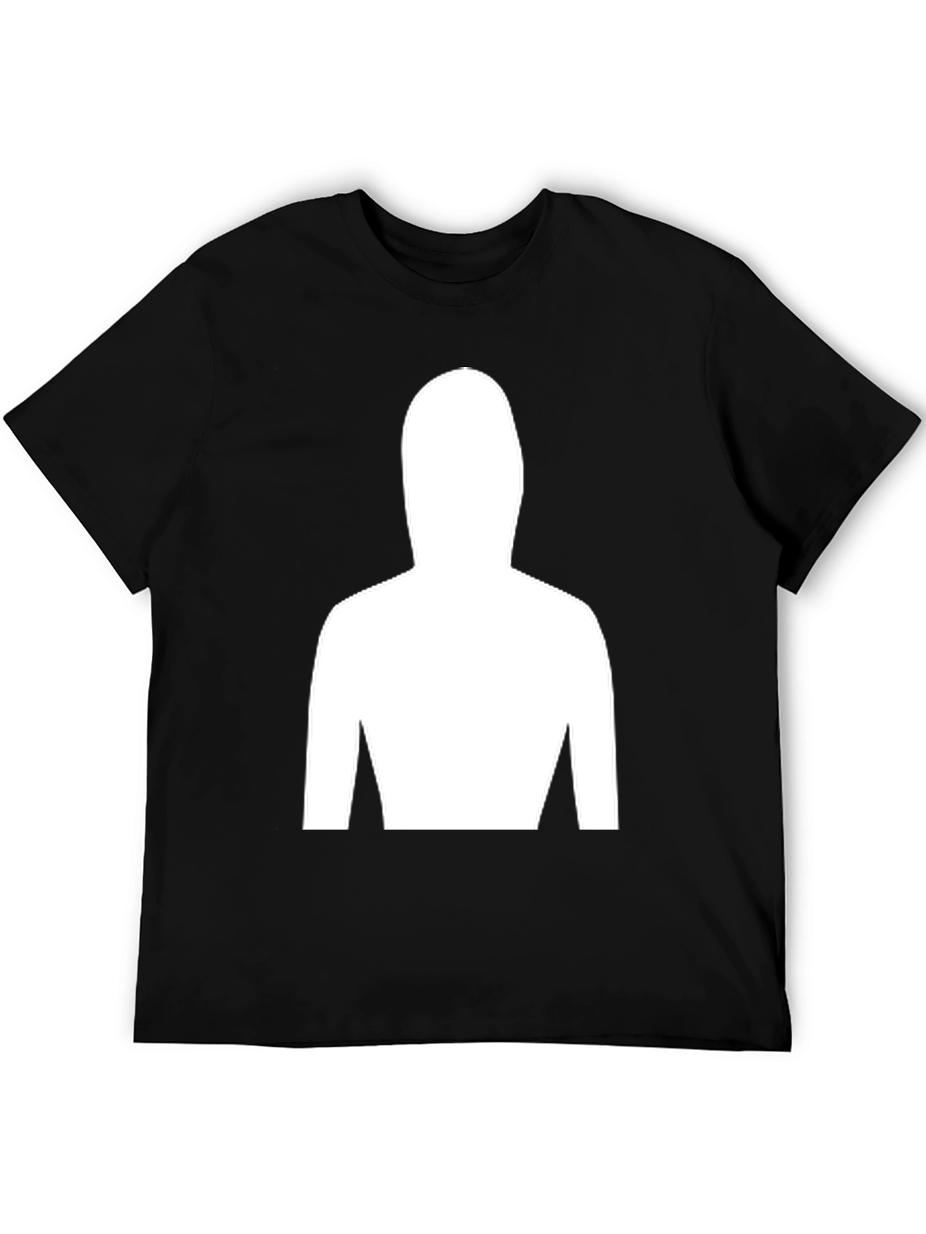 Mystery Figure Tee - Black Cotton Crew Neck T-Shirt