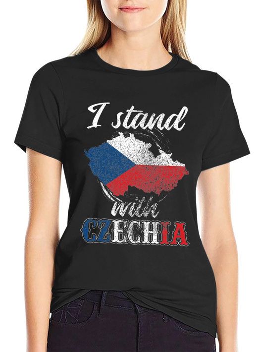 I Stand With Czechia Graphic Tee - Patriotic Support Shirt