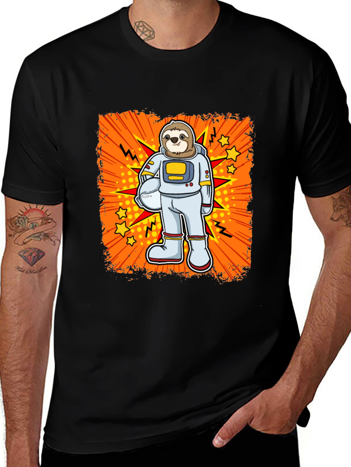 Sloth Astronaut Graphic T-Shirt