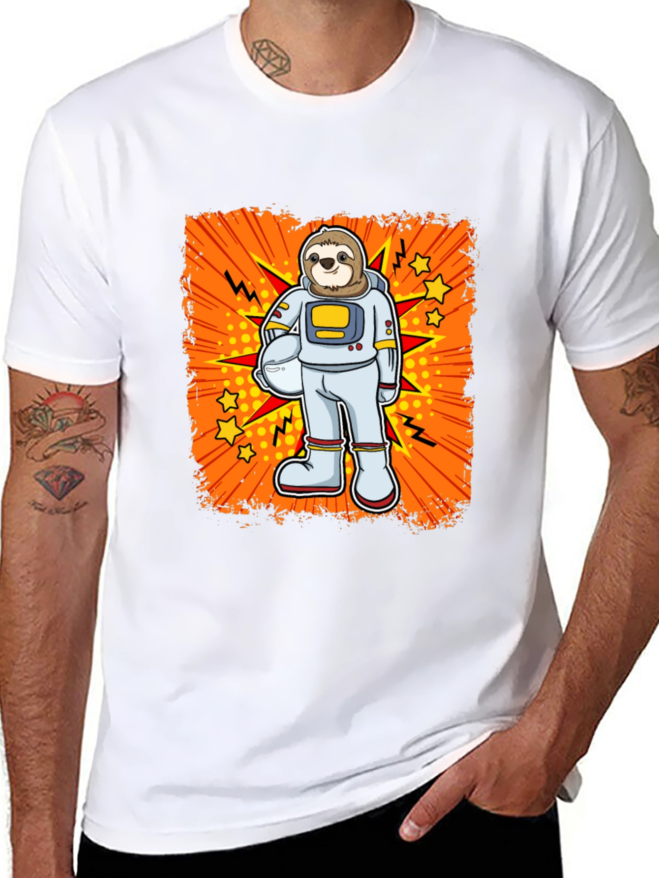 Sloth Astronaut Graphic T-Shirt