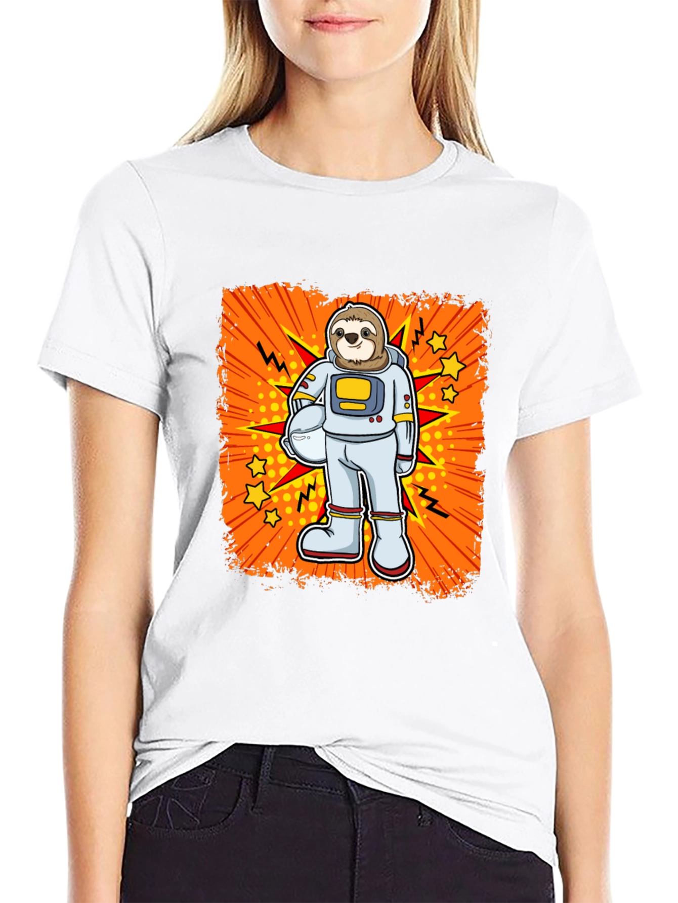 Sloth Astronaut Graphic T-Shirt