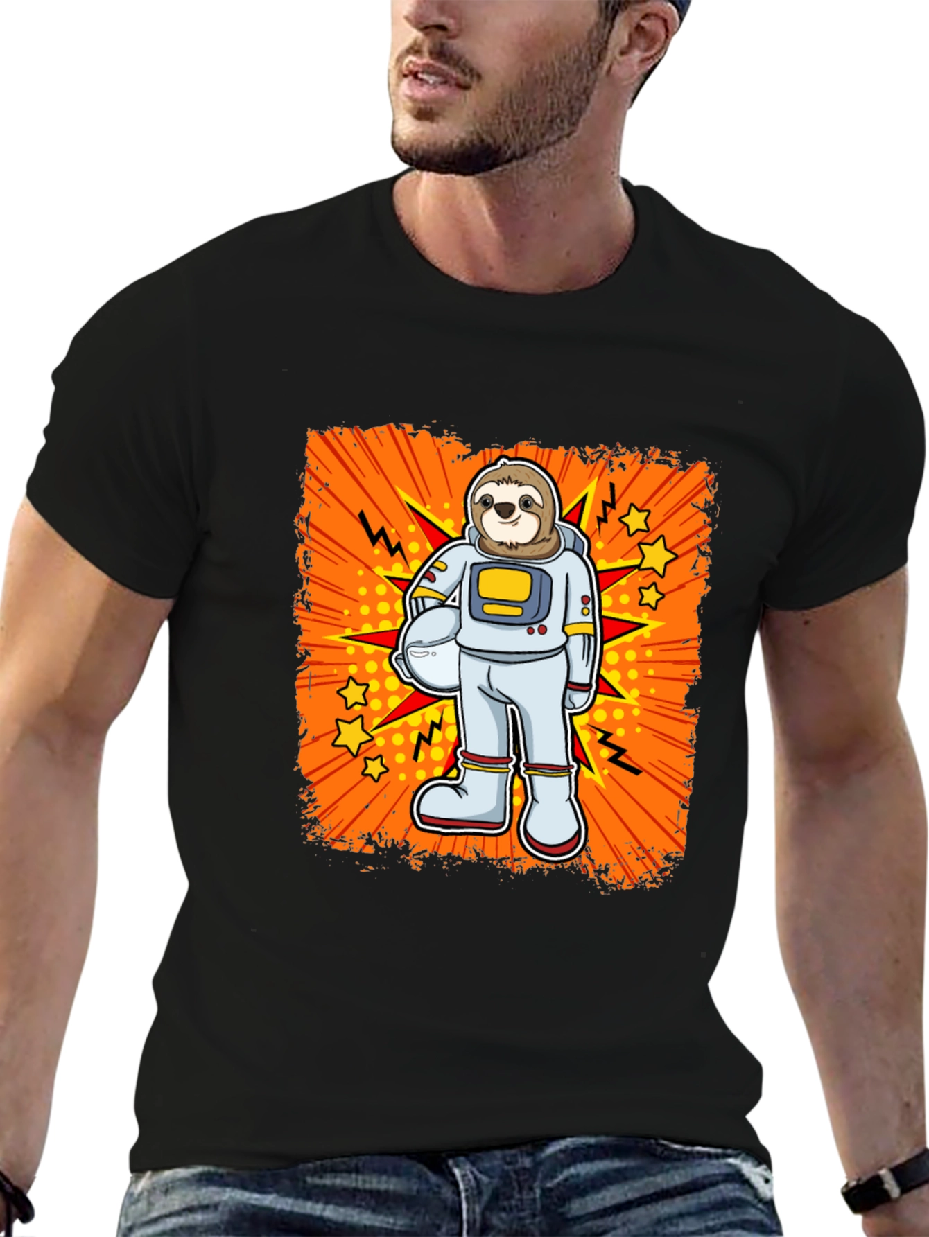 Sloth Astronaut Graphic T-Shirt