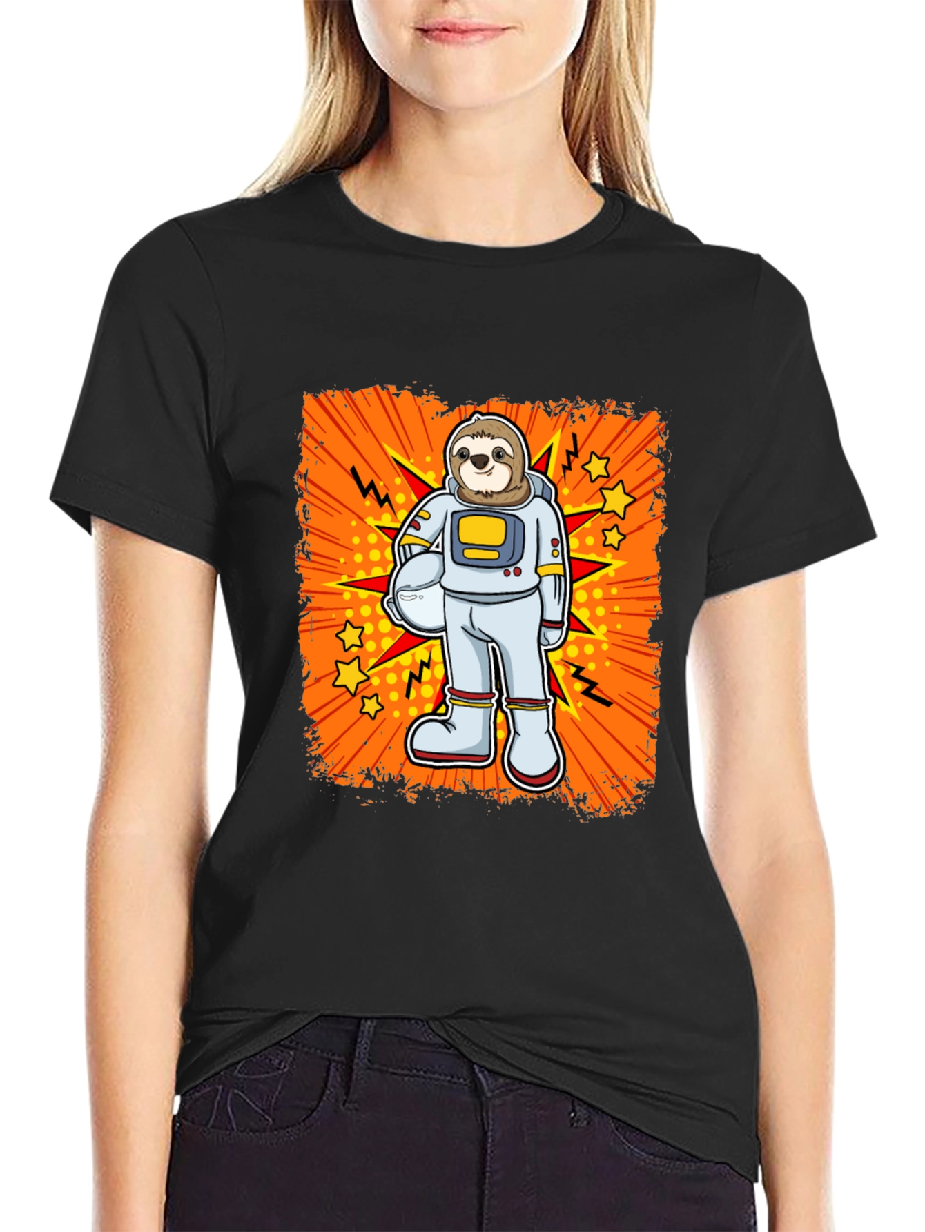Sloth Astronaut Graphic T-Shirt