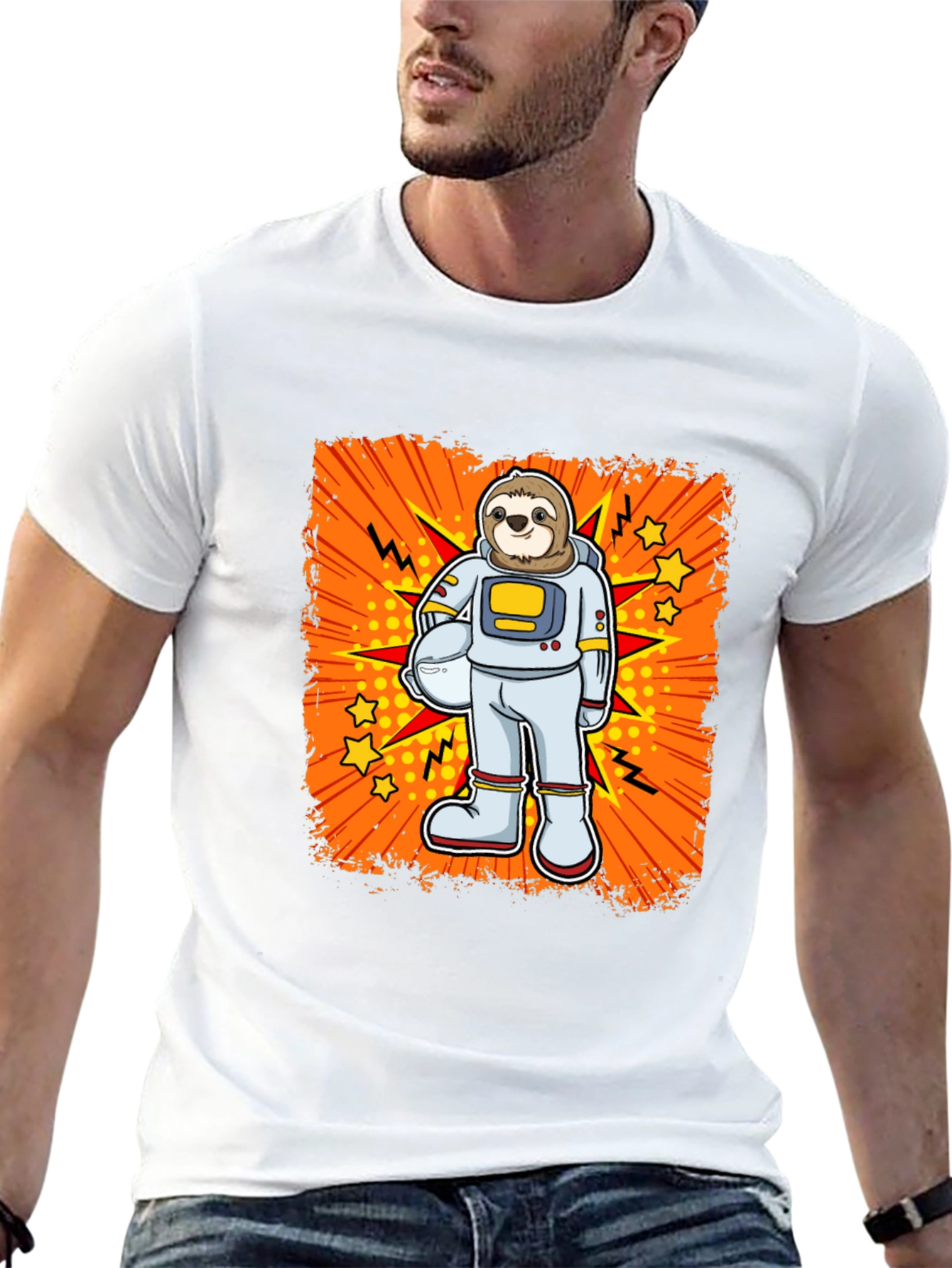Sloth Astronaut Graphic T-Shirt