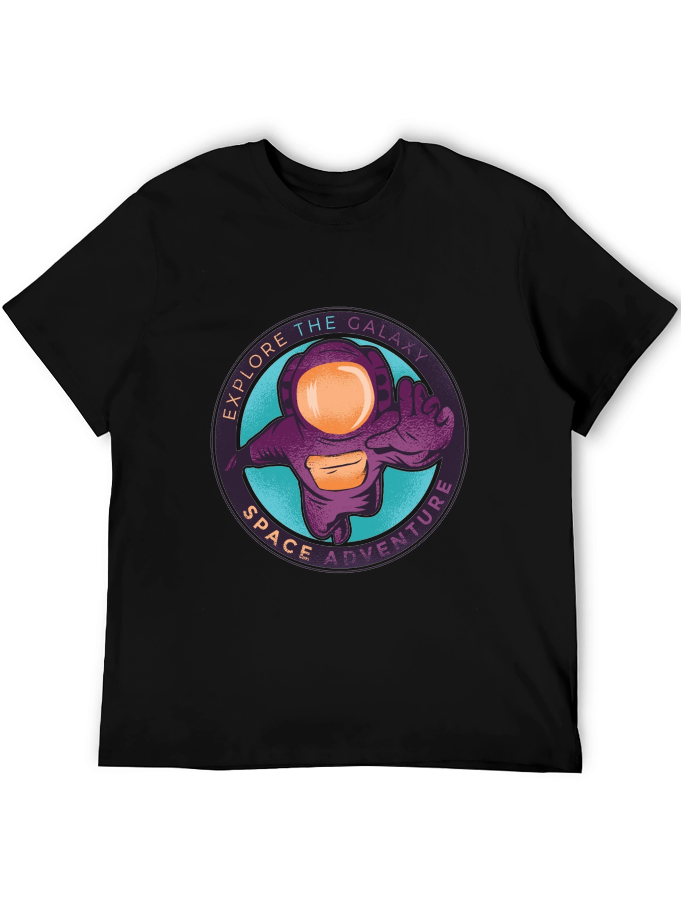 Explore Galaxy Space Adventure Black T-Shirt