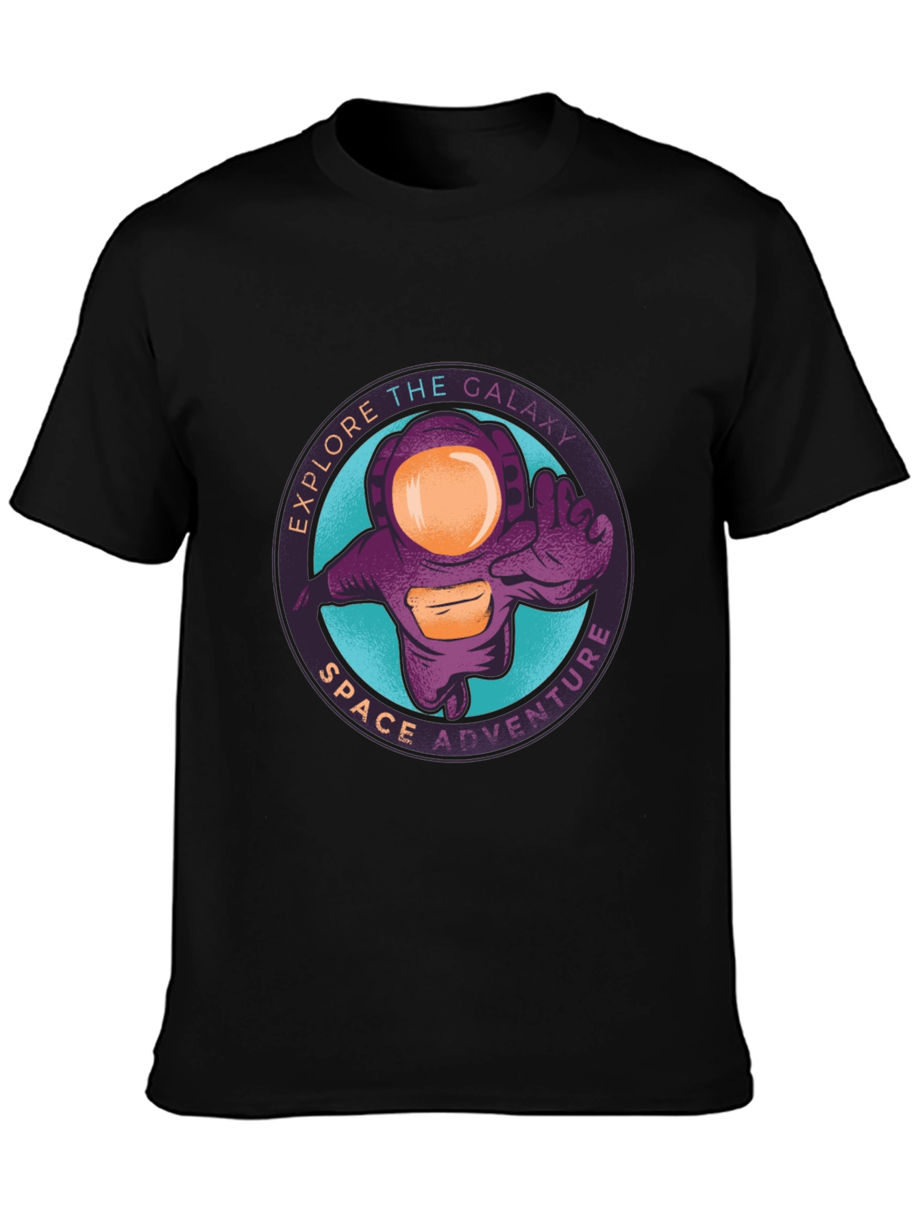 Explore Galaxy Space Adventure Black T-Shirt