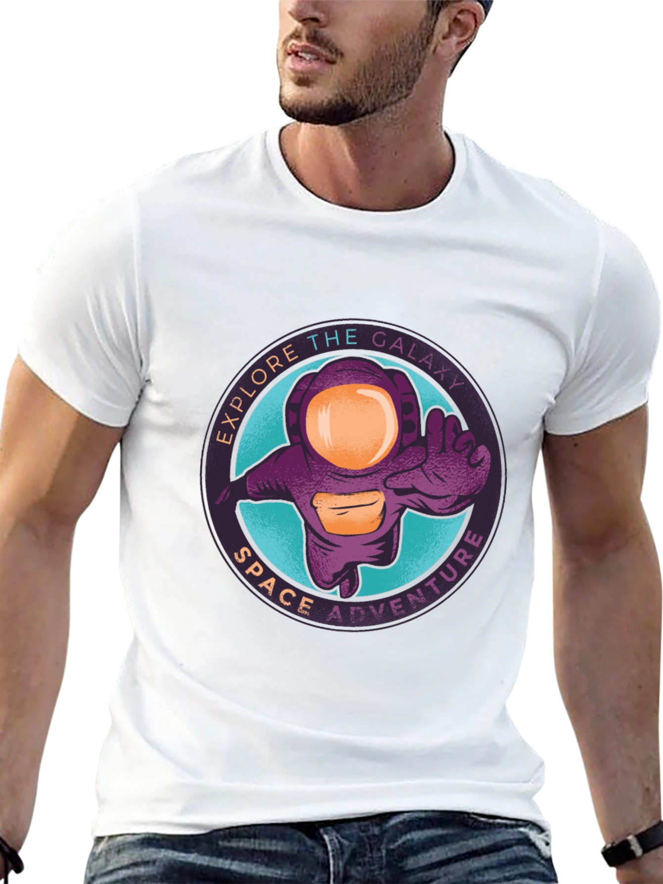 Explore Galaxy Space Adventure Black T-Shirt