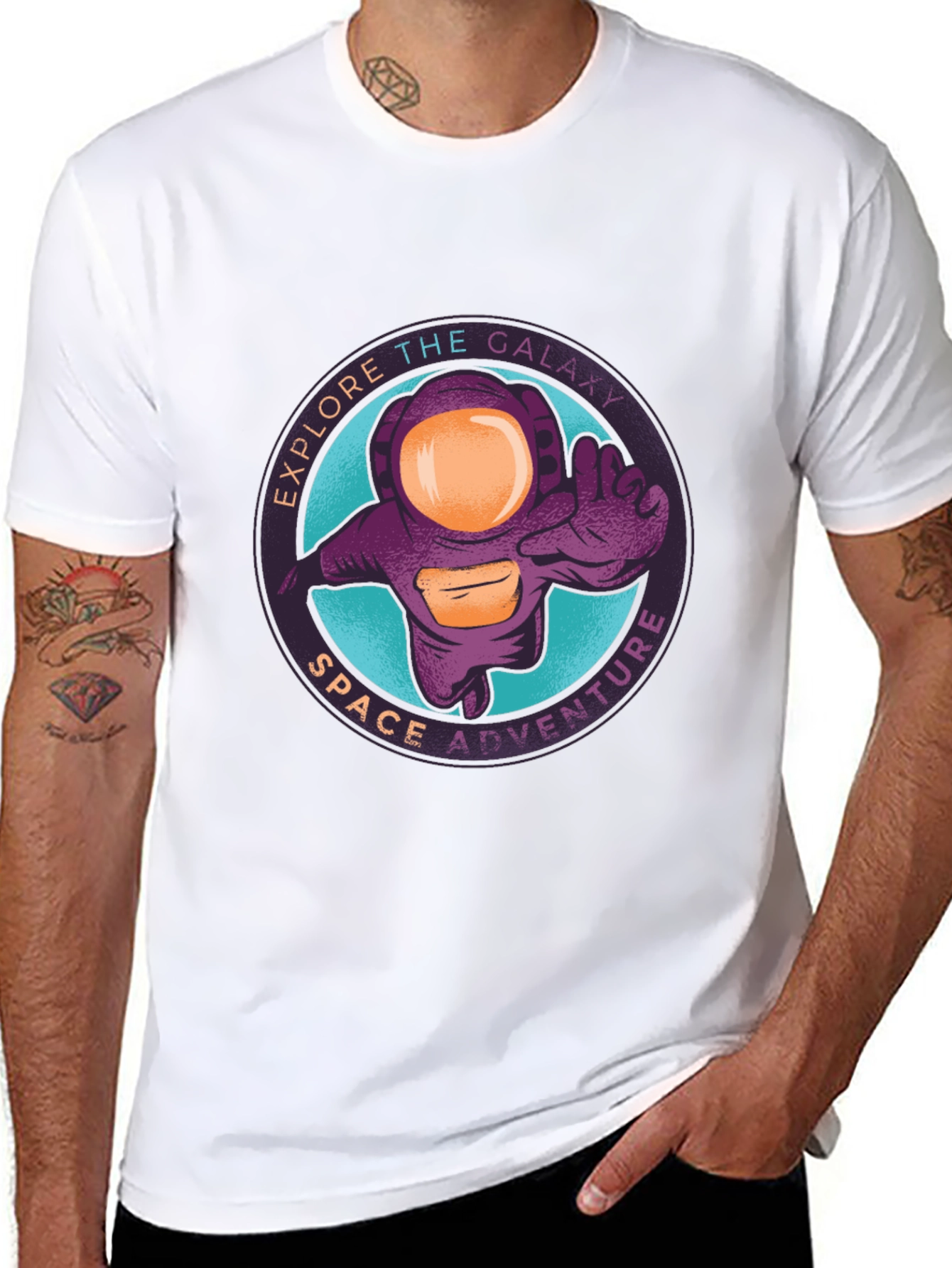 Explore Galaxy Space Adventure Black T-Shirt