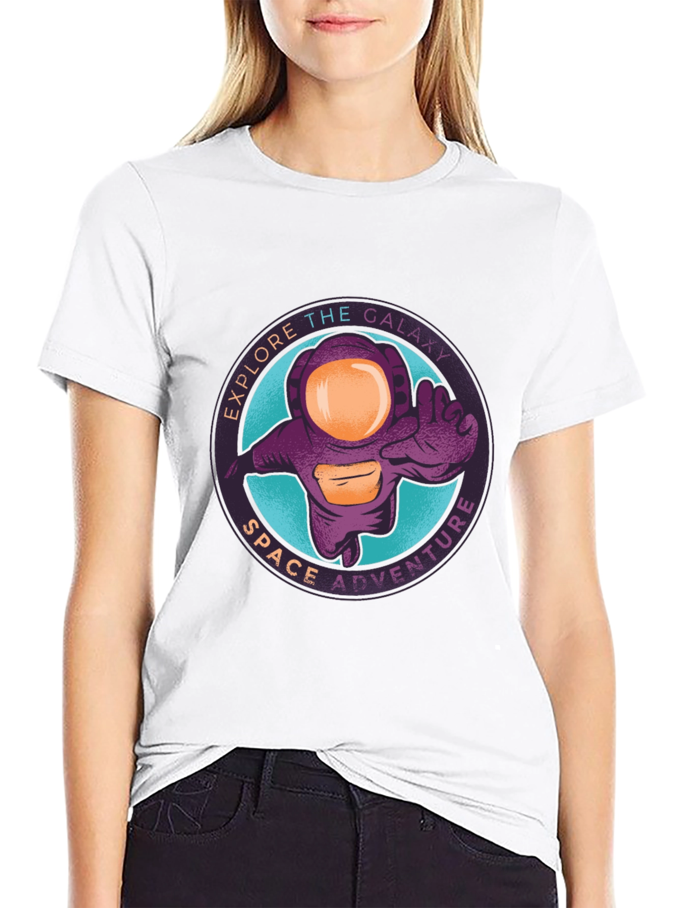 Explore Galaxy Space Adventure Black T-Shirt