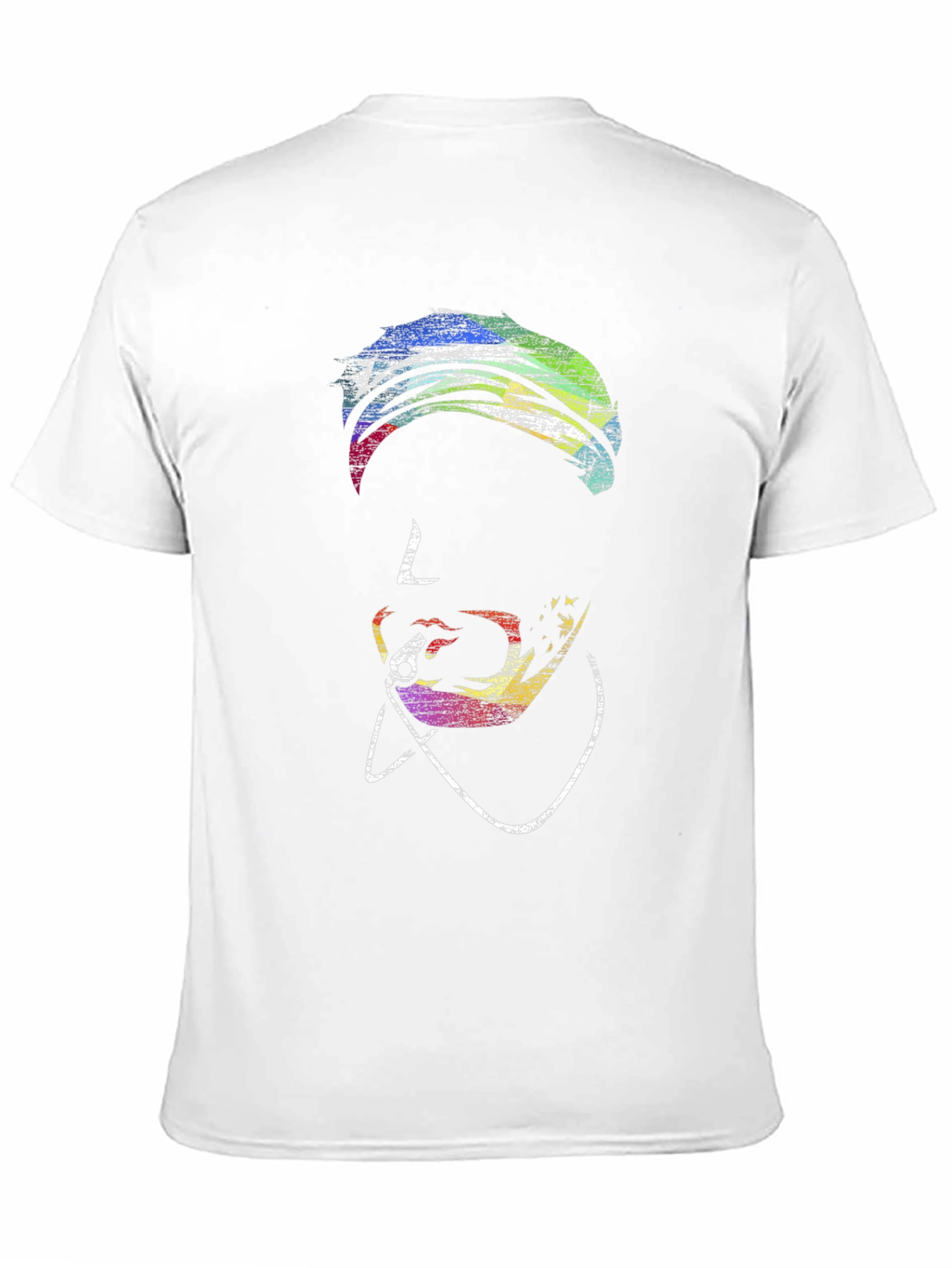 Vibrant Pop Art Face Black T-Shirt
