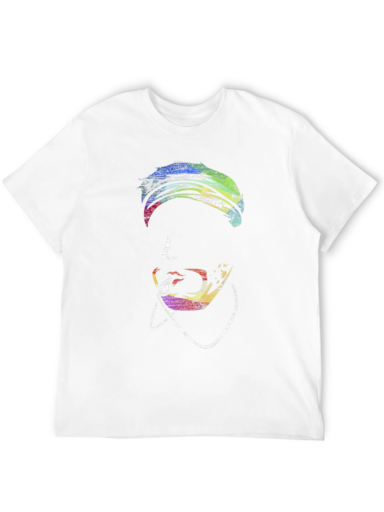 Vibrant Pop Art Face Black T-Shirt
