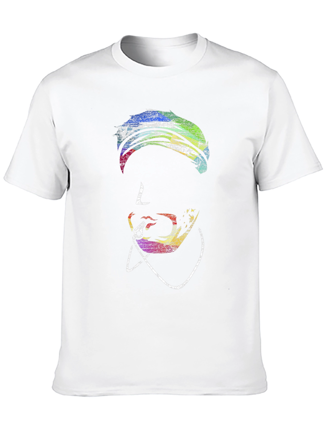 Vibrant Pop Art Face Black T-Shirt
