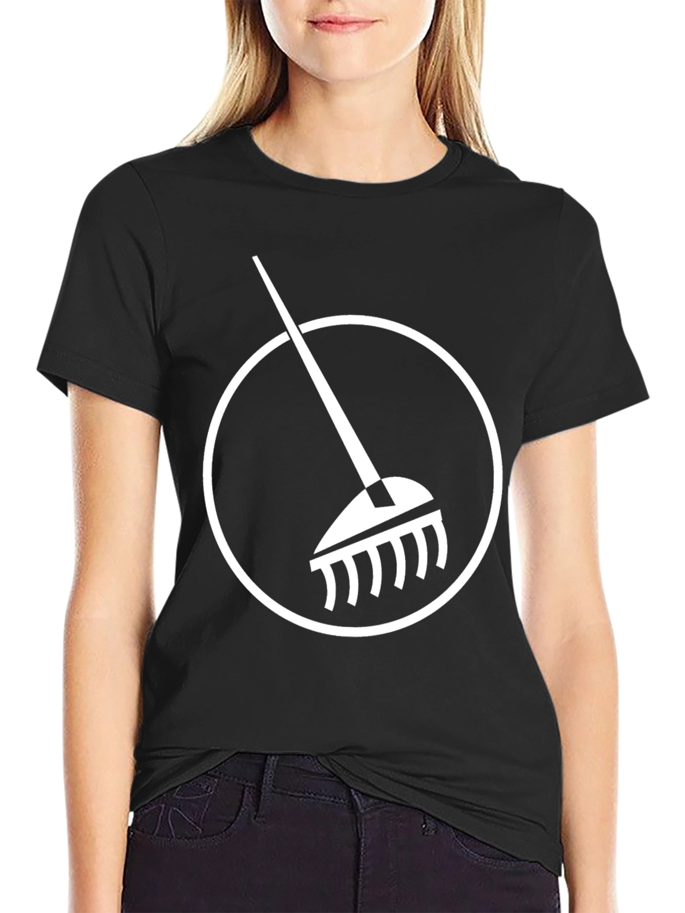 Rake Graphic Tee - Black Cotton Casual T-Shirt