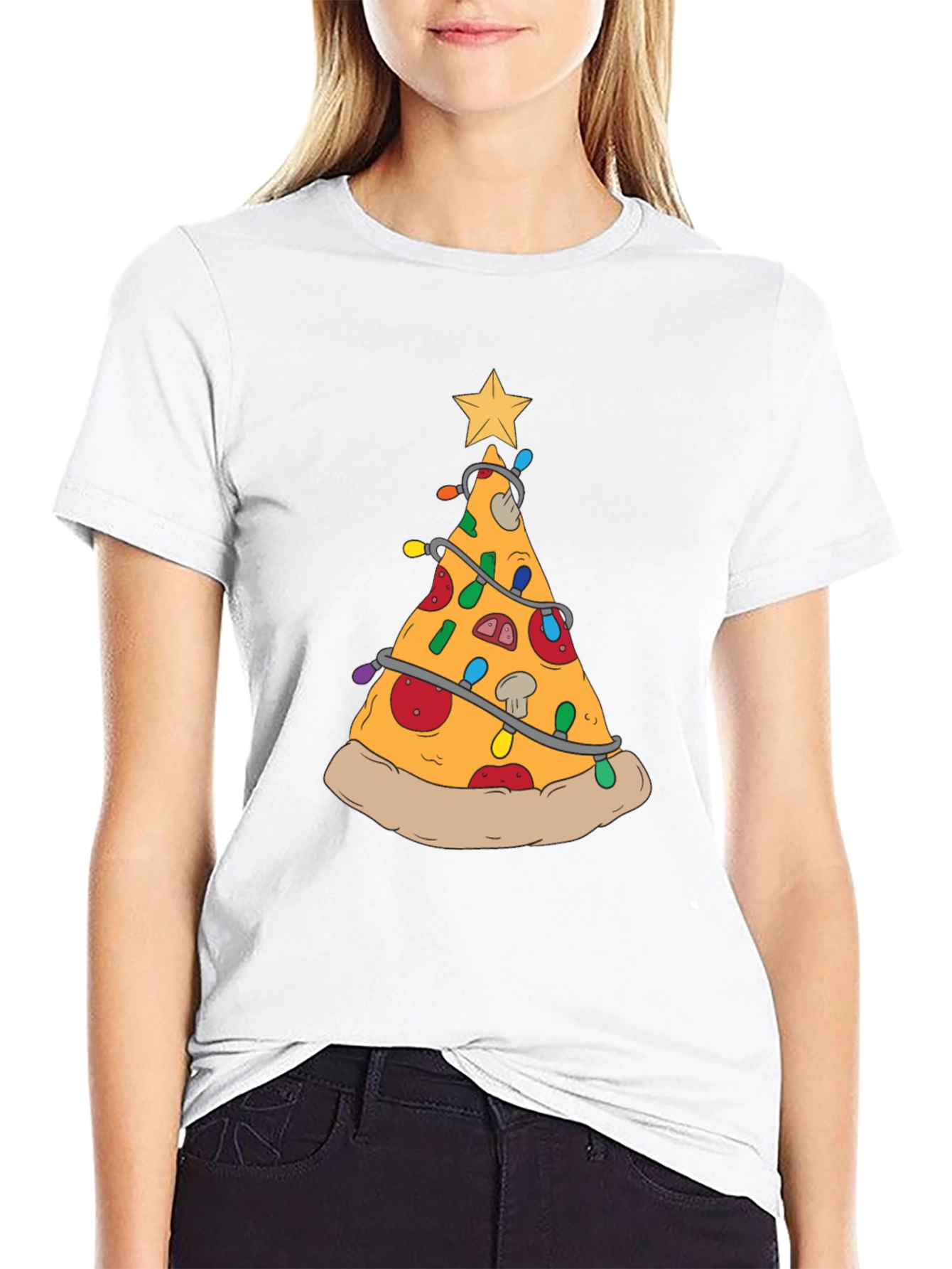 Pizza Christmas Tree T-Shirt - Festive Food Tee