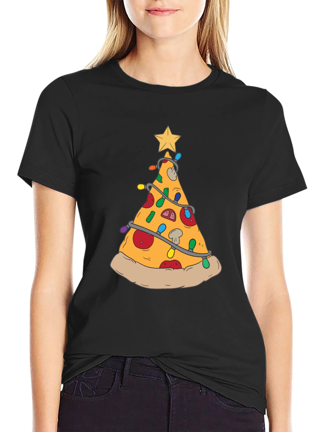 Pizza Christmas Tree T-Shirt - Festive Food Tee