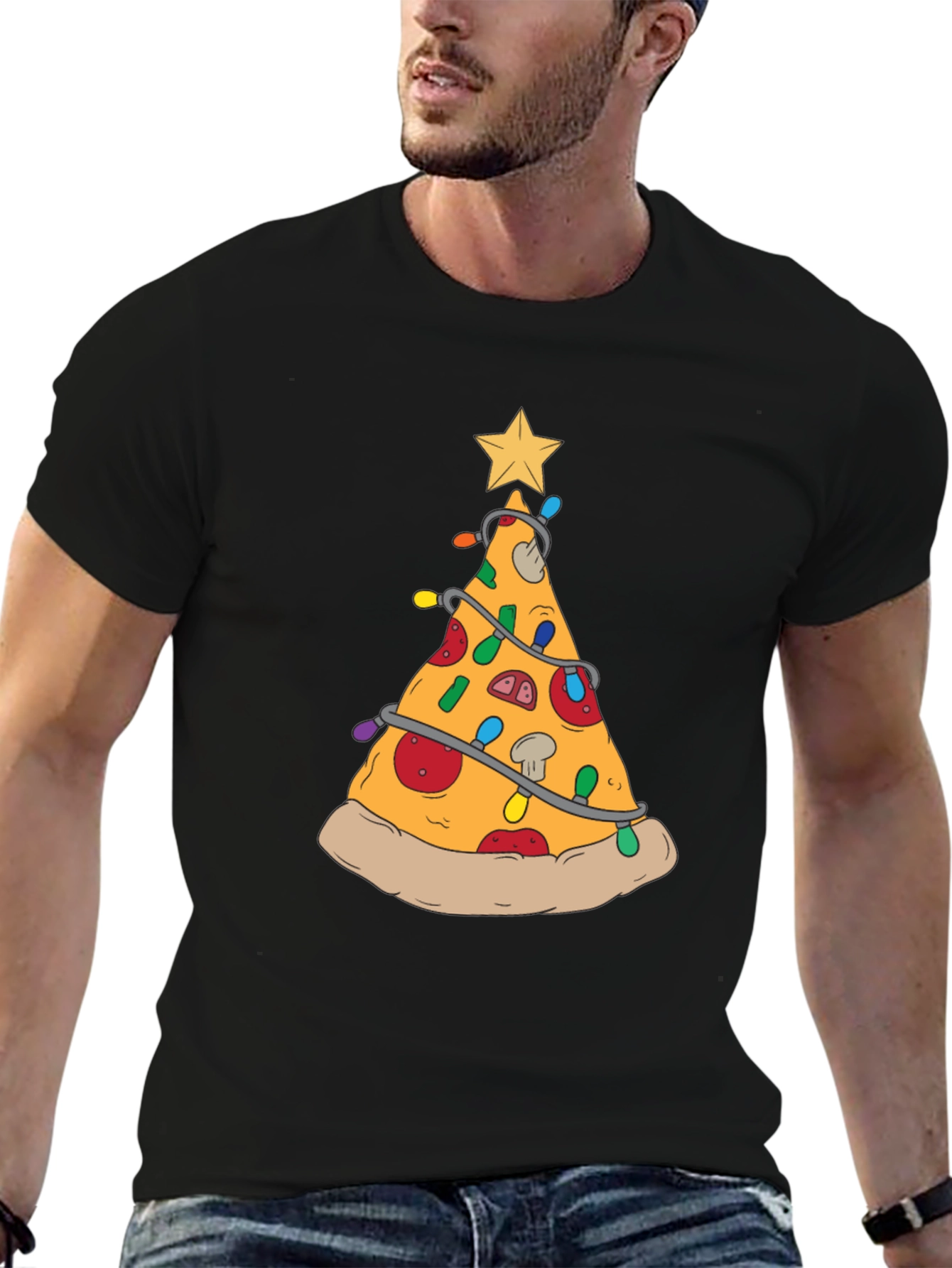 Pizza Christmas Tree T-Shirt - Festive Food Tee