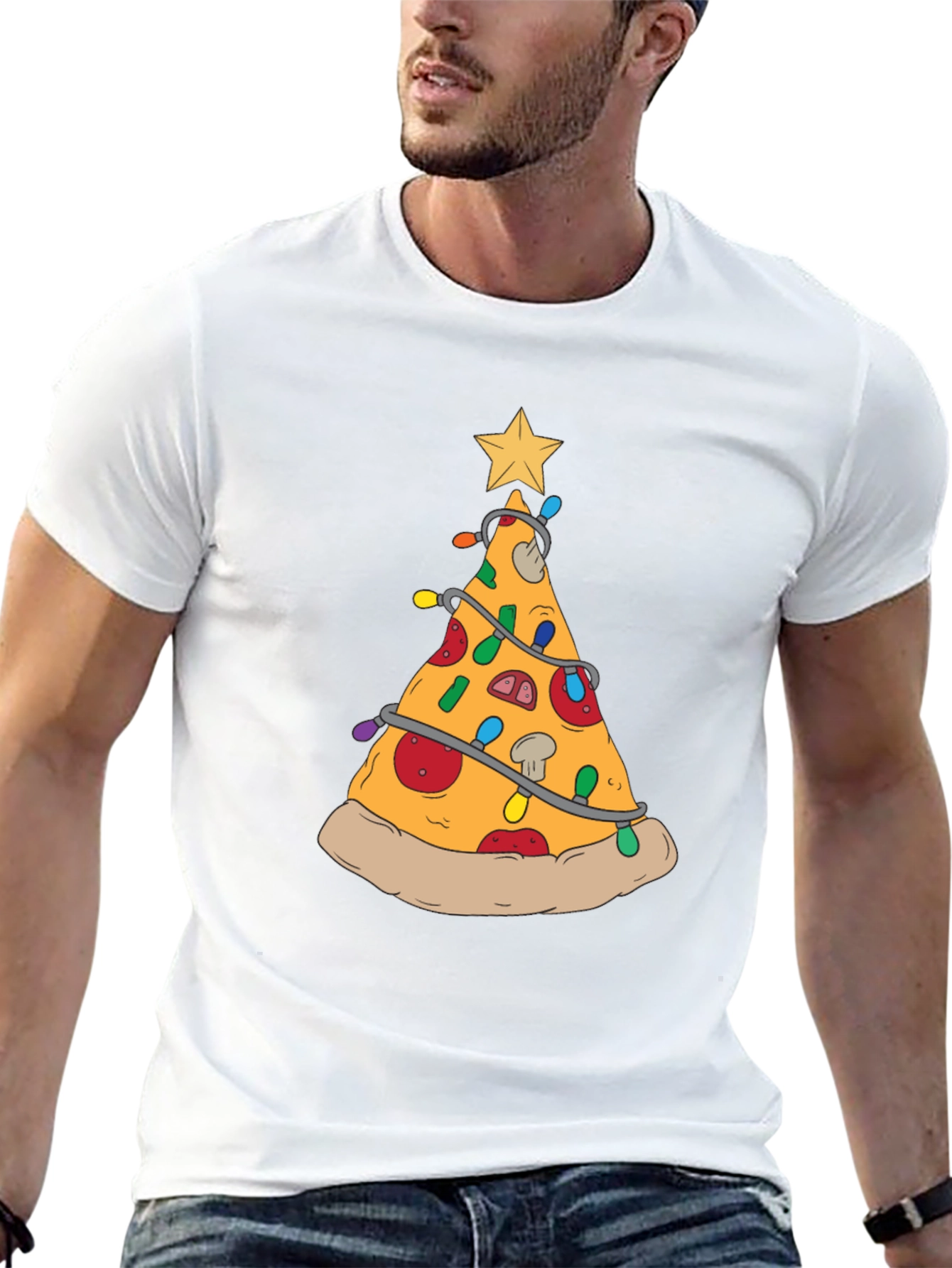 Pizza Christmas Tree T-Shirt - Festive Food Tee