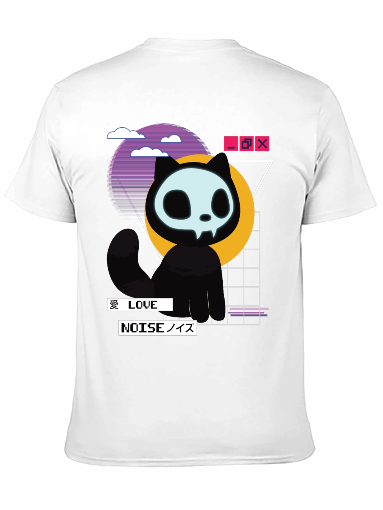 Skull Cat Vaporwave T-Shirt