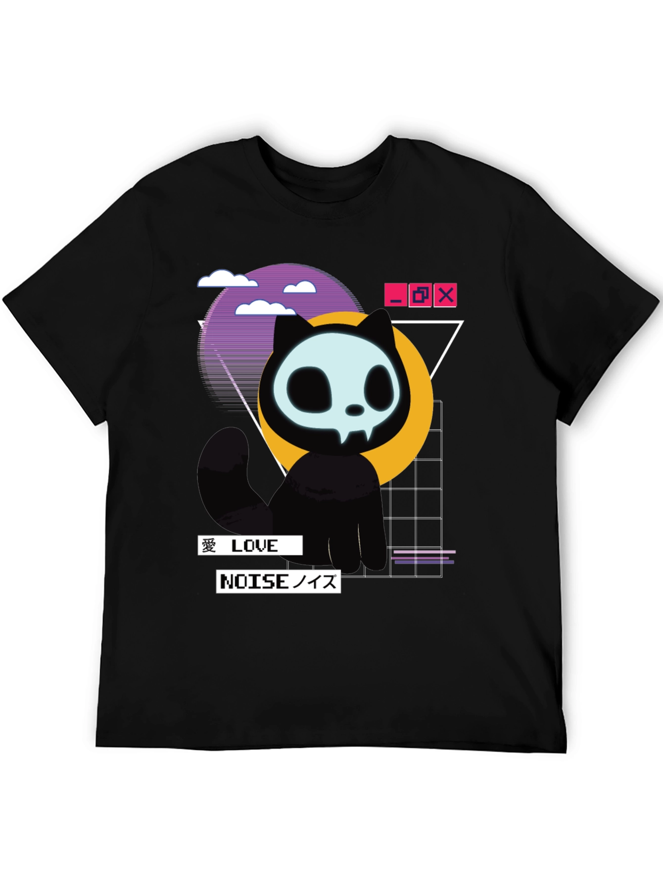 Skull Cat Vaporwave T-Shirt