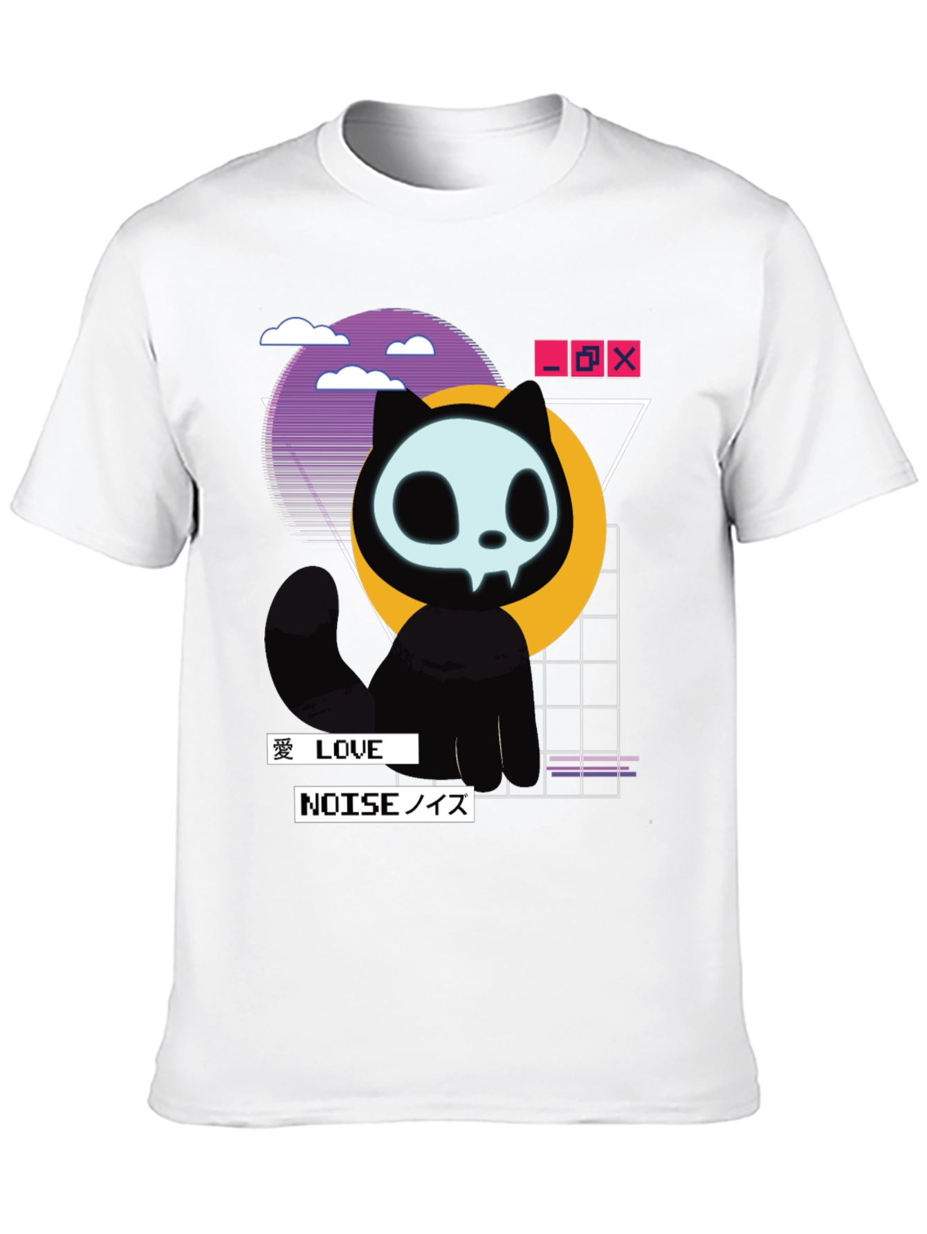 Skull Cat Vaporwave T-Shirt