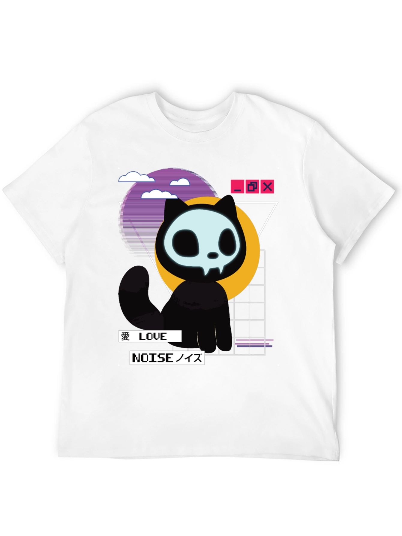 Skull Cat Vaporwave T-Shirt