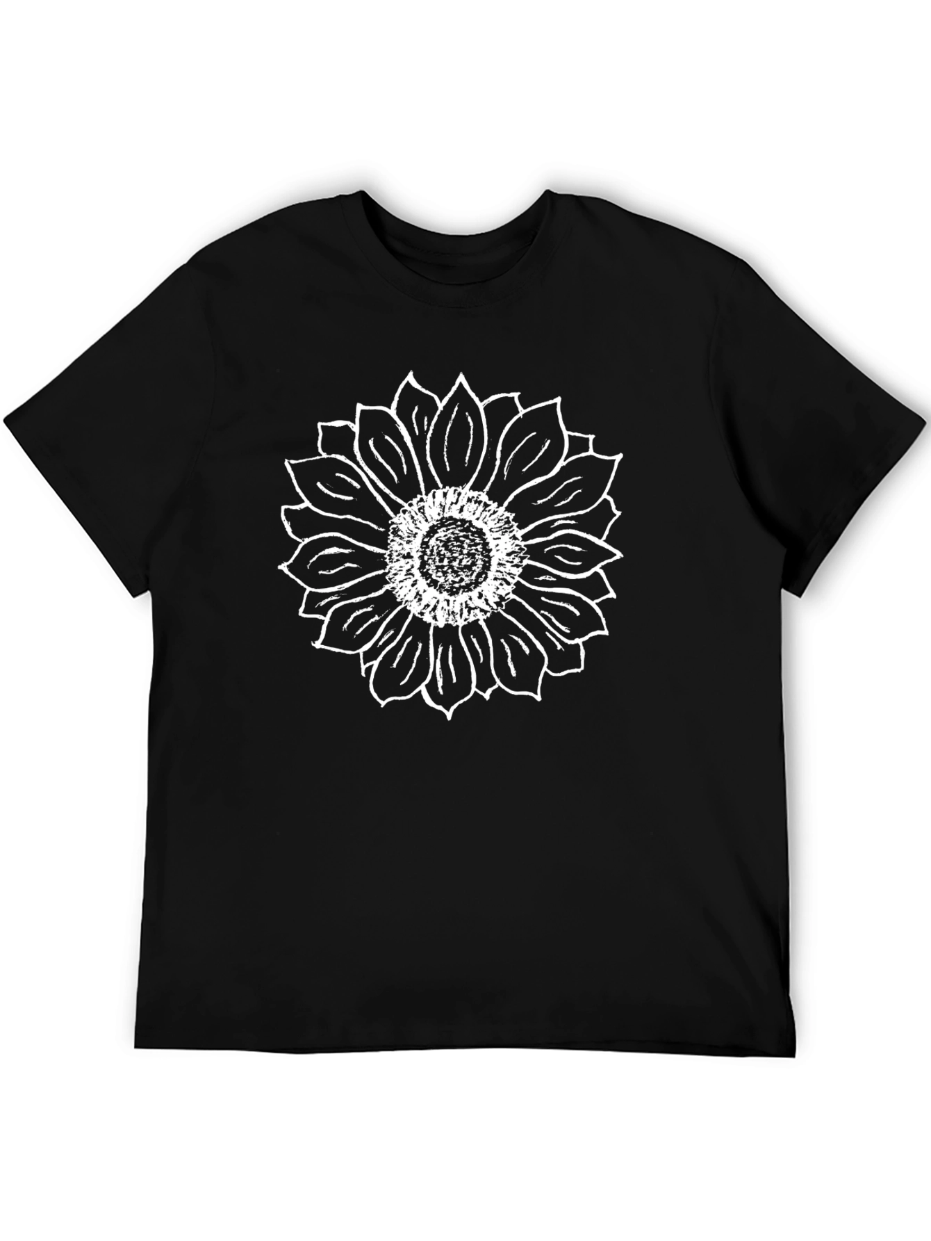 Sunflower Graphic Tee - Black Cotton T-Shirt
