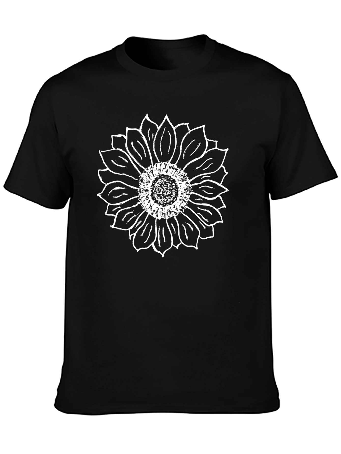 Sunflower Graphic Tee - Black Cotton T-Shirt