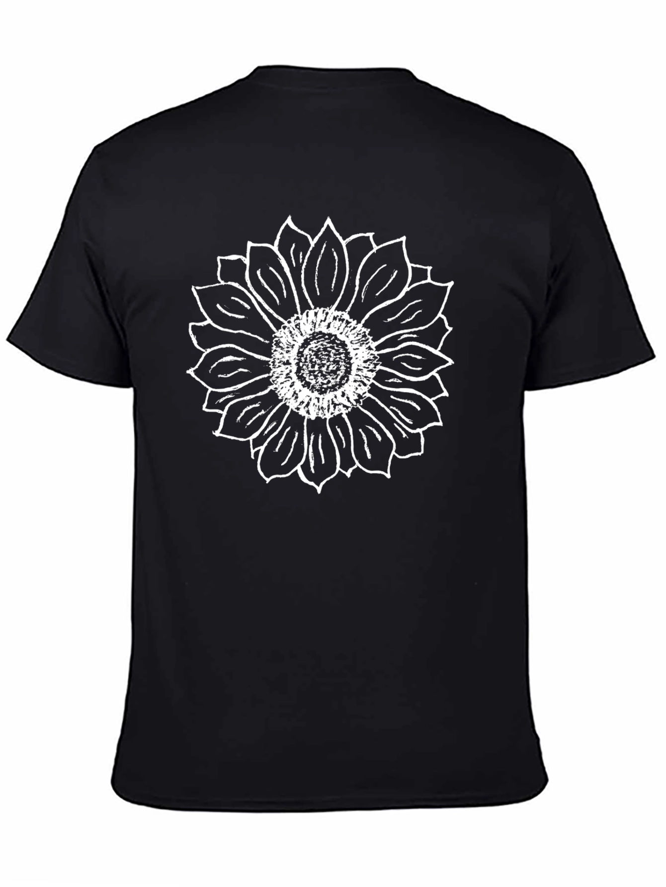 Sunflower Graphic Tee - Black Cotton T-Shirt