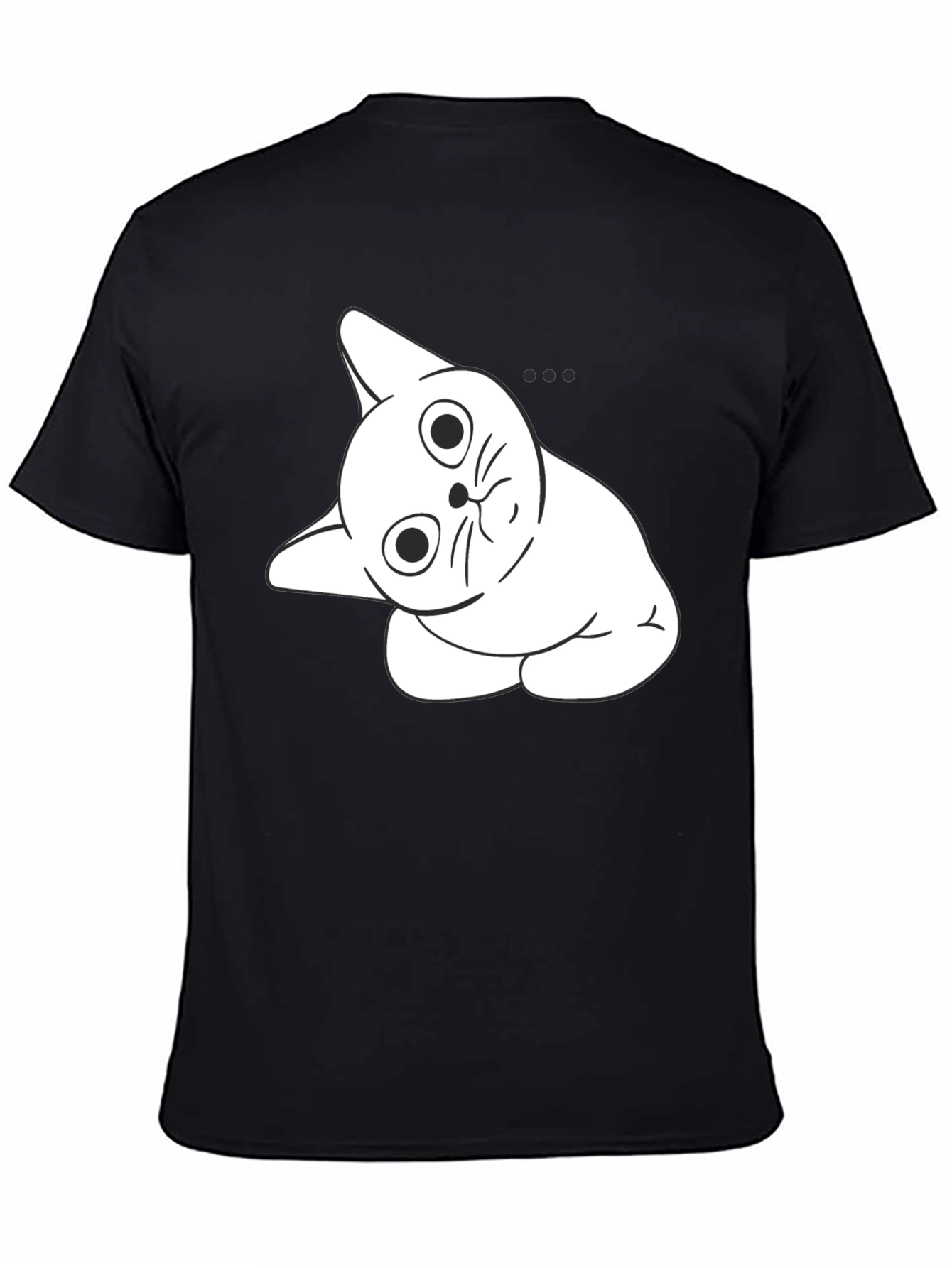 Curious Cat Graphic Tee - Black