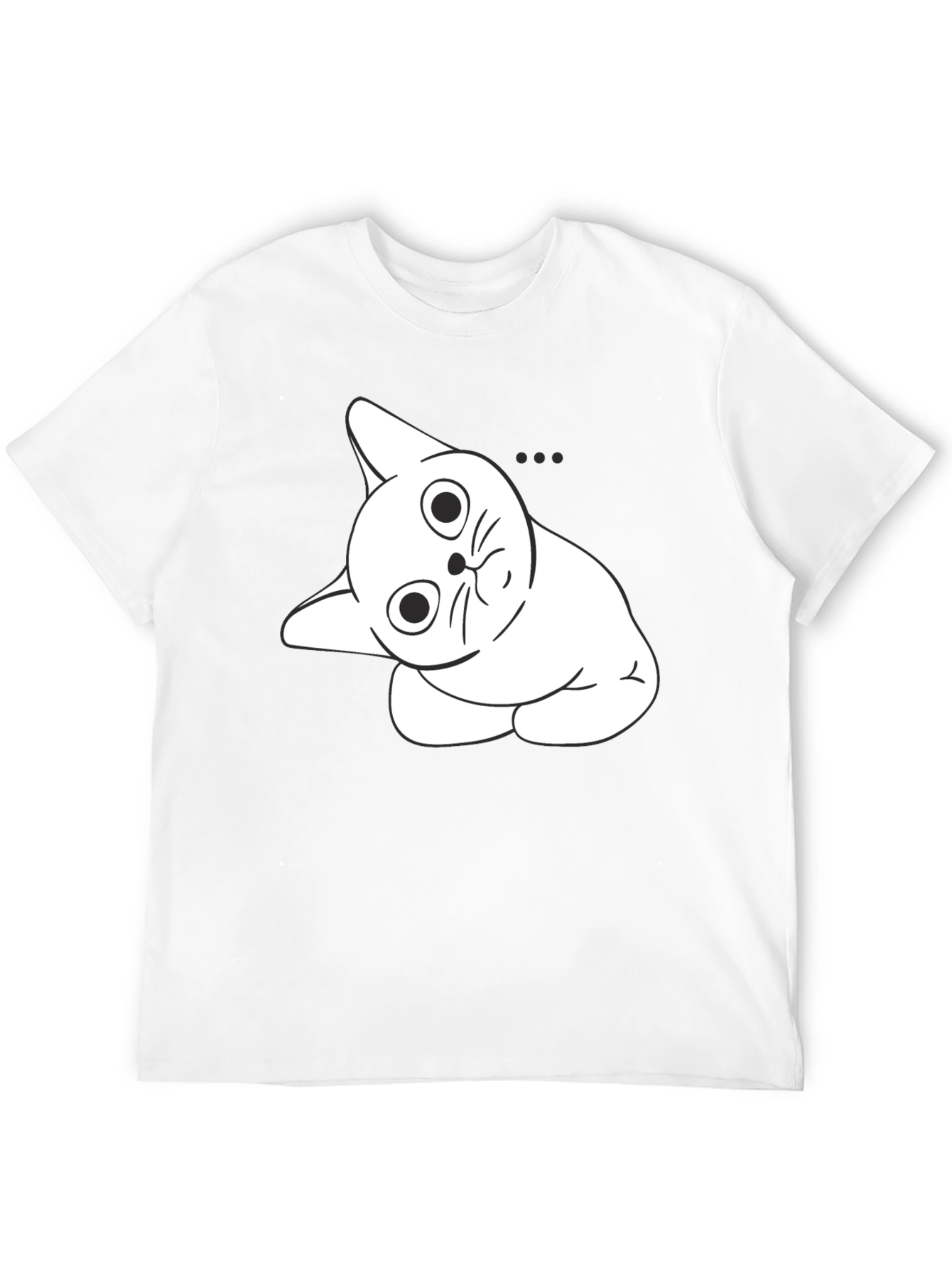 Curious Cat Graphic Tee - Black