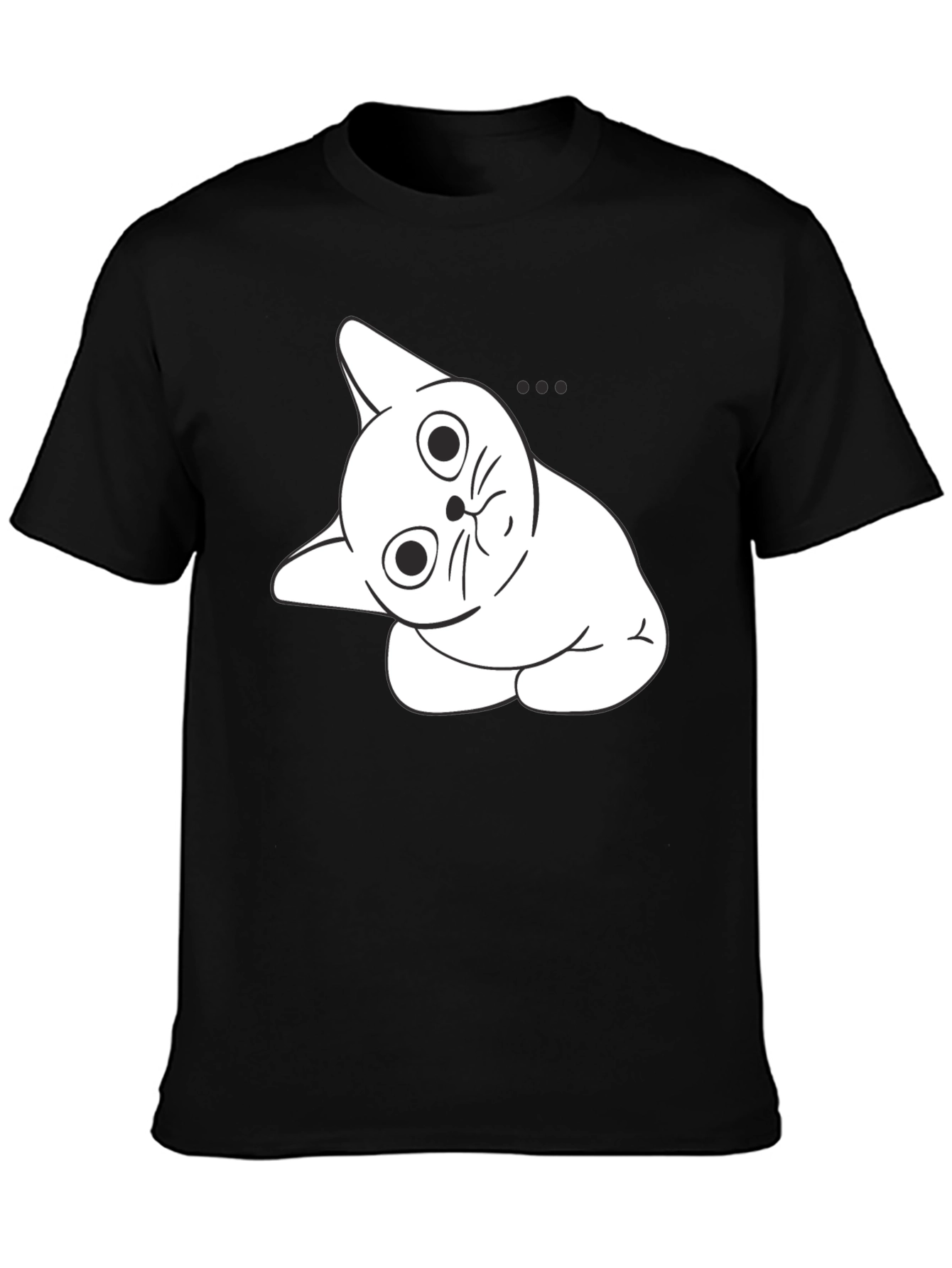 Curious Cat Graphic Tee - Black