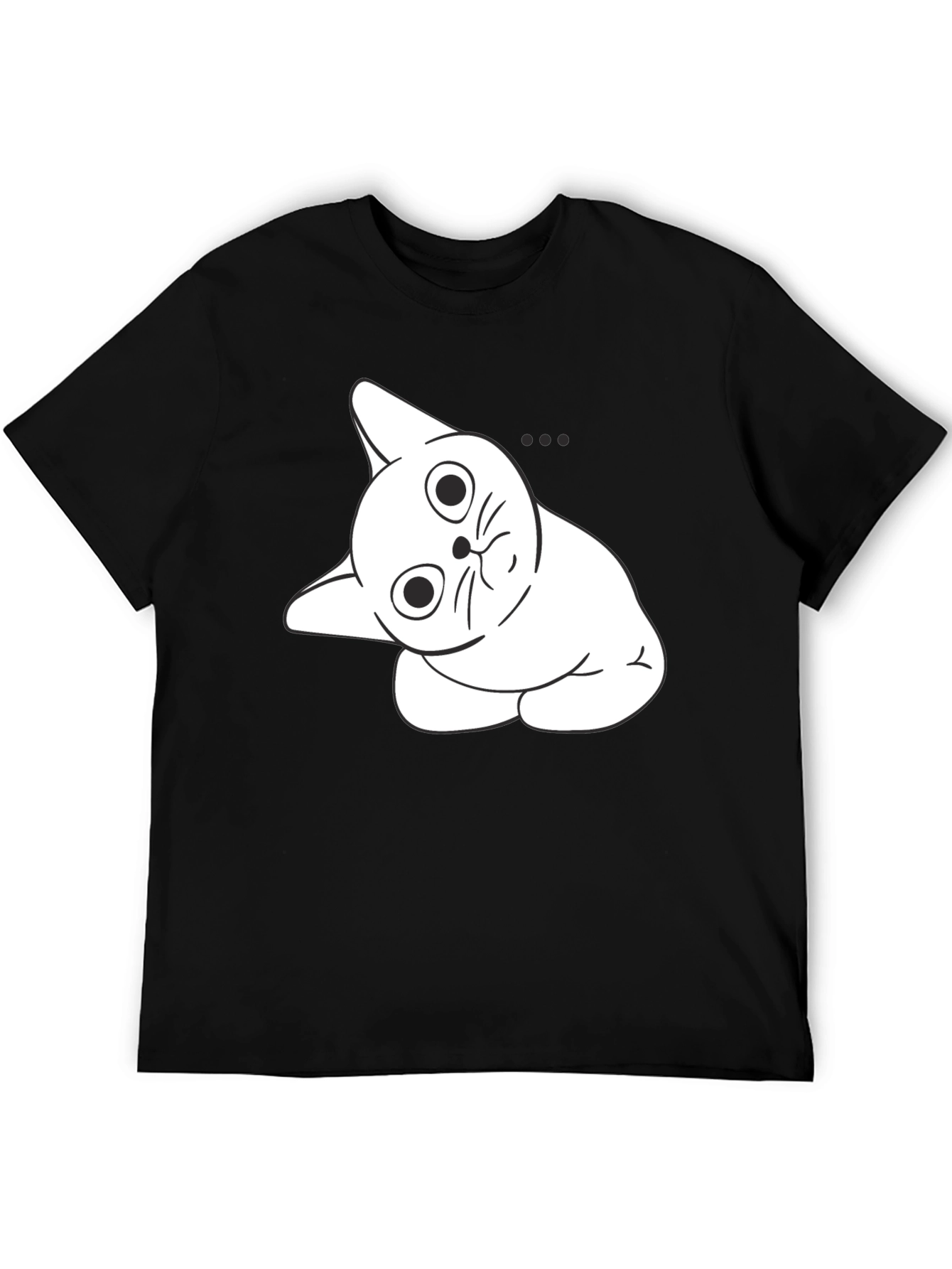 Curious Cat Graphic Tee - Black