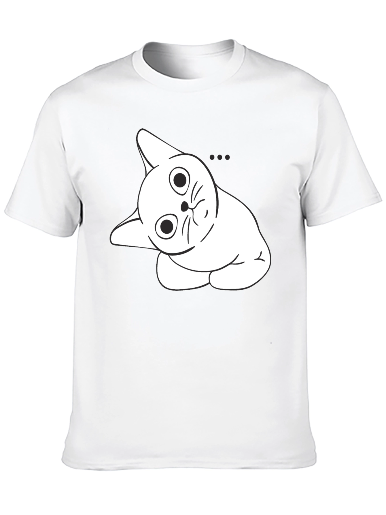 Curious Cat Graphic Tee - Black