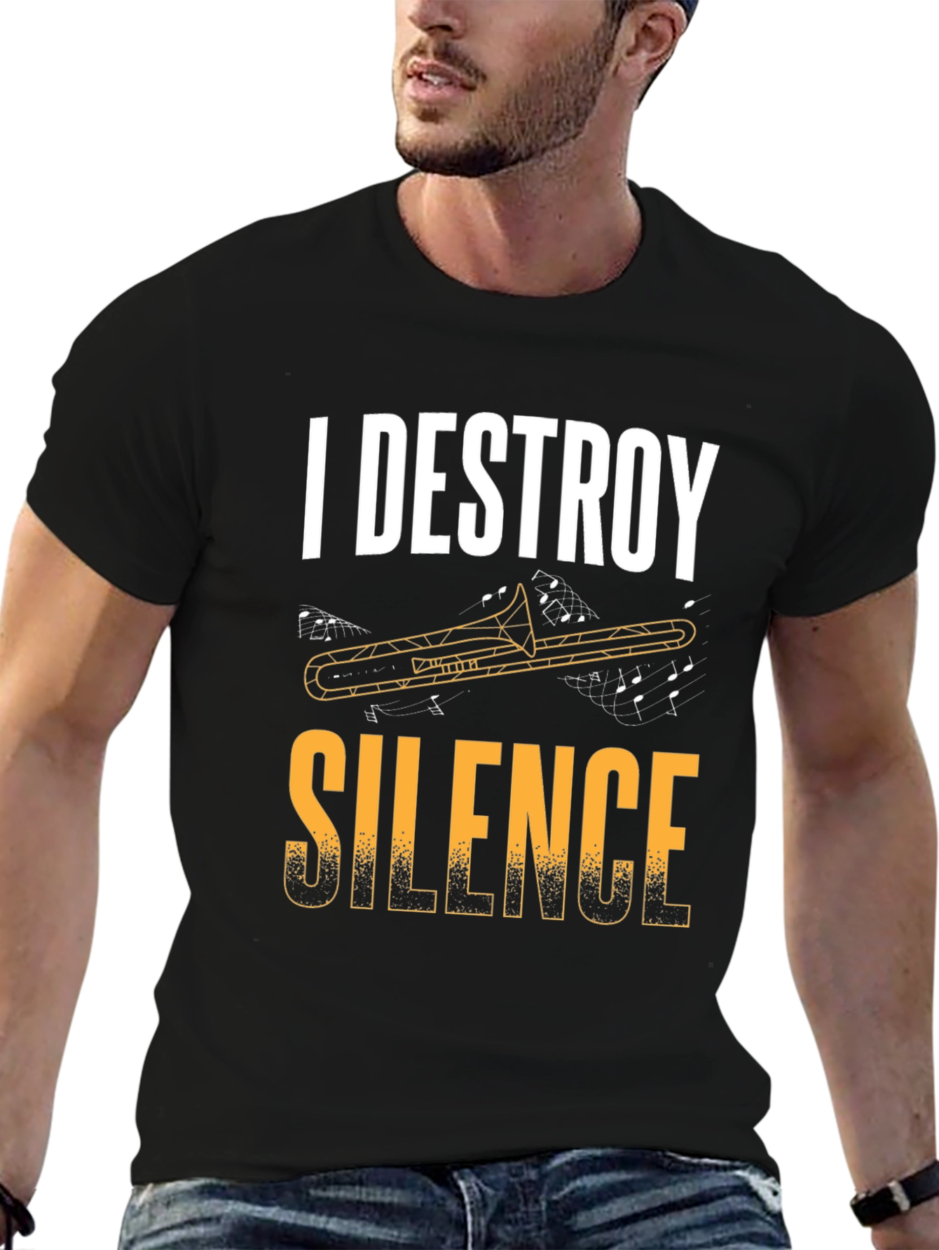 I Destroy Silence Trombone T-Shirt
