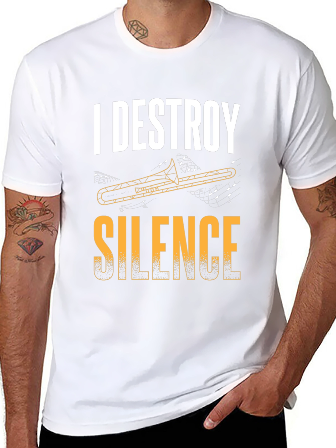 I Destroy Silence Trombone T-Shirt