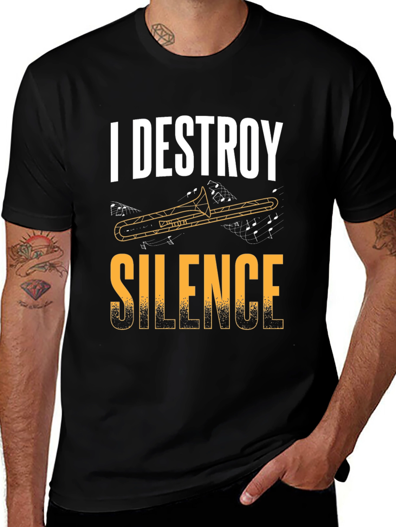 I Destroy Silence Trombone T-Shirt