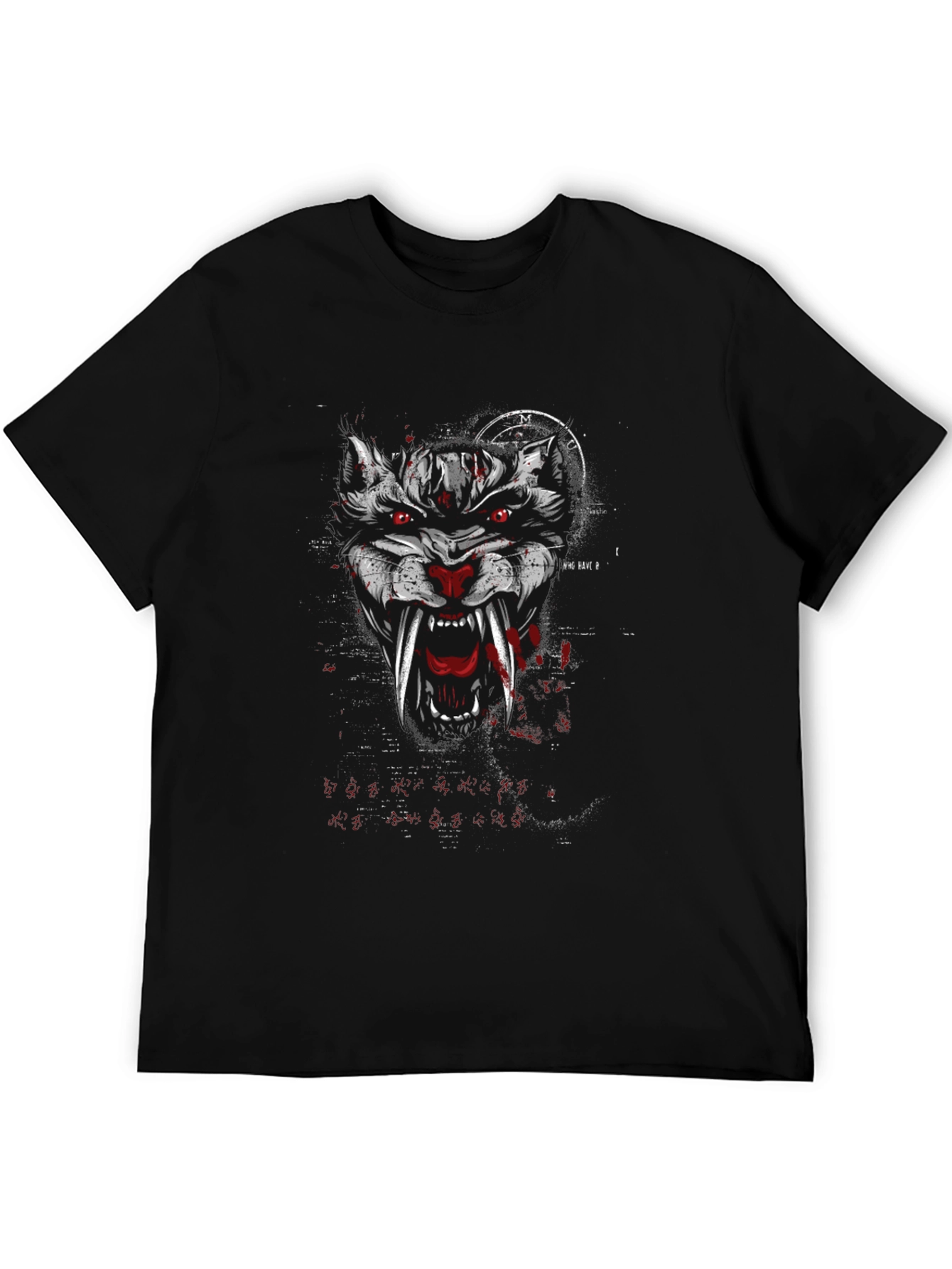 Mens Graphic Wolf Tee - Black