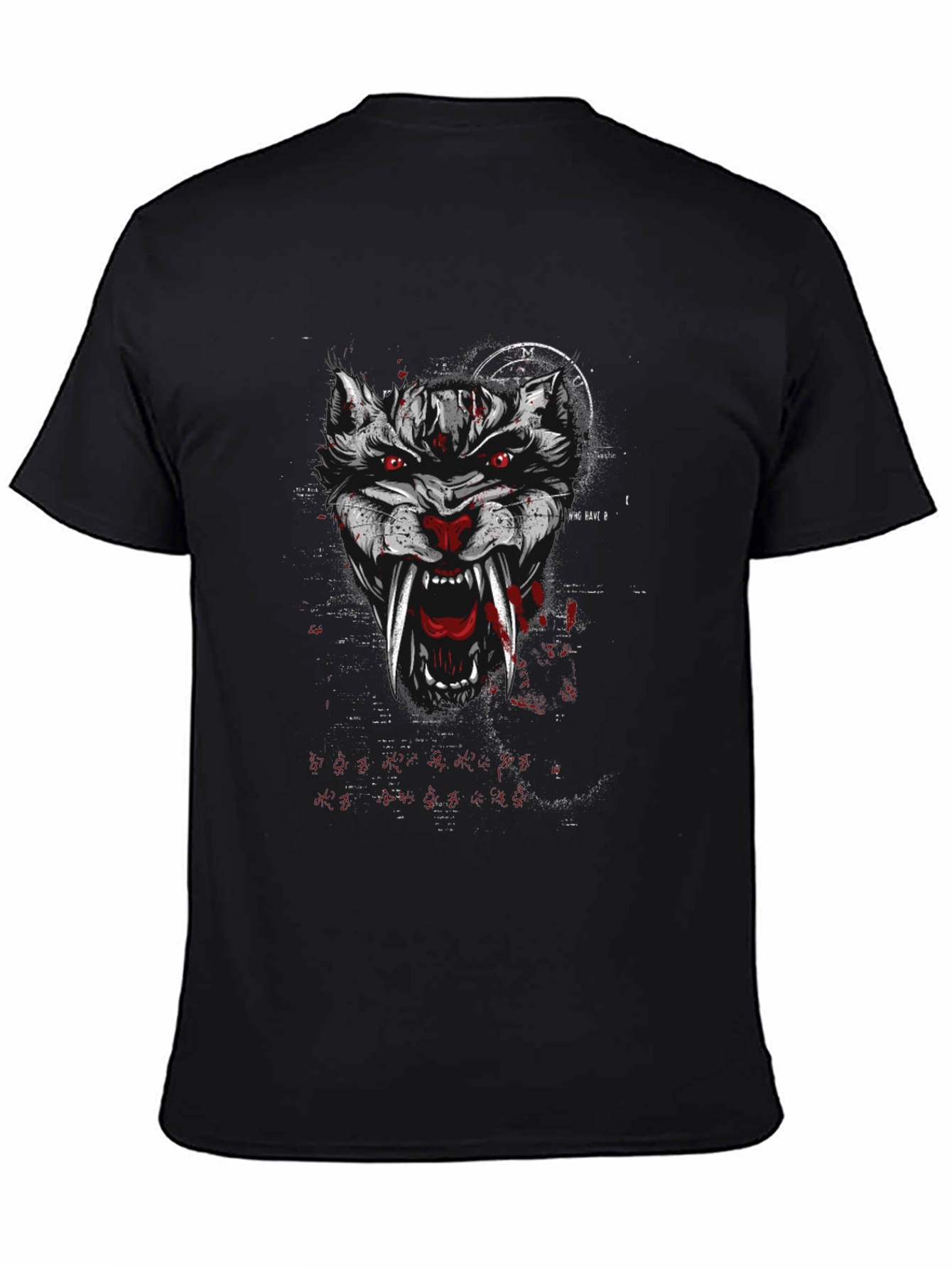 Mens Graphic Wolf Tee - Black
