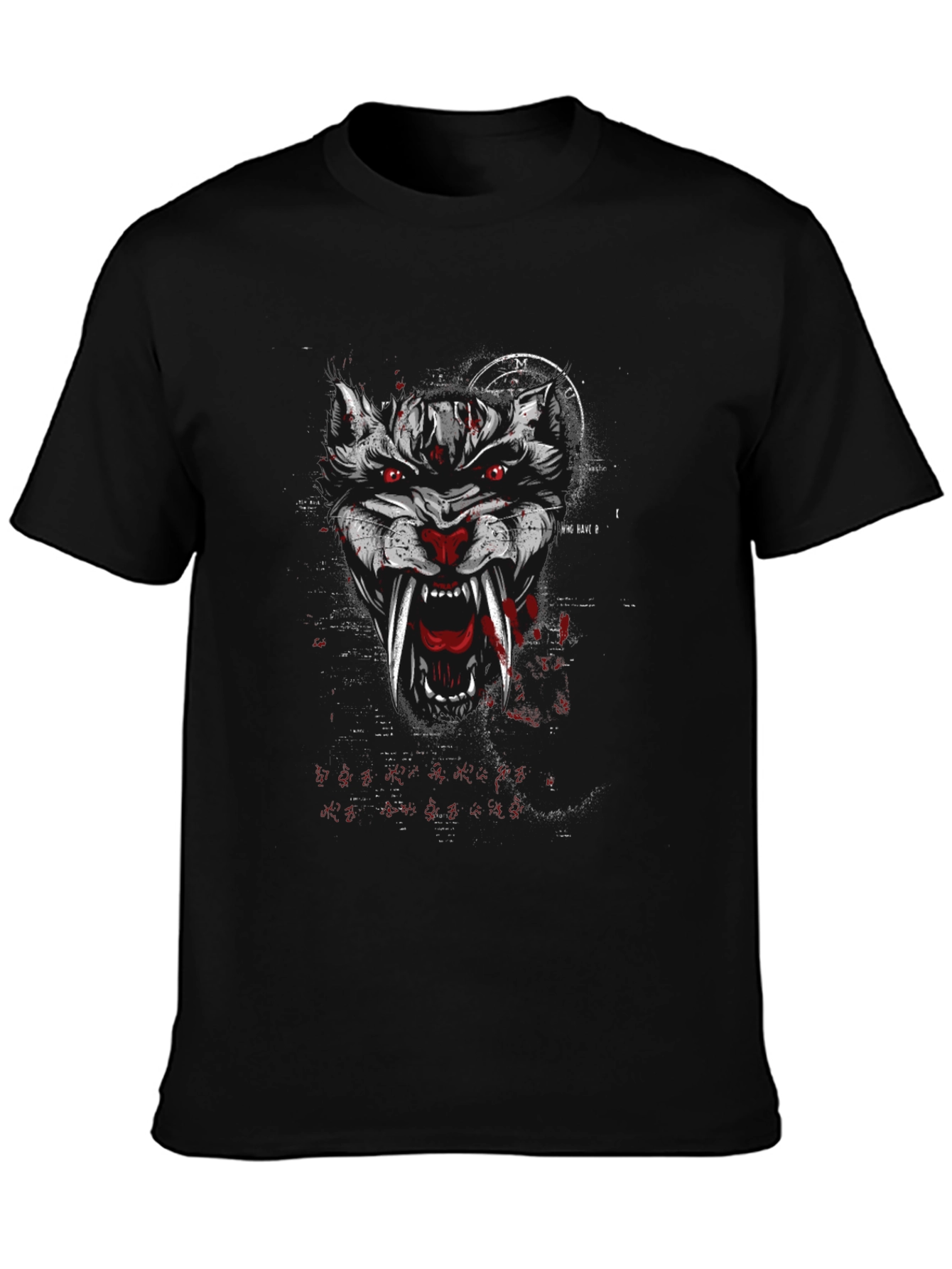 Mens Graphic Wolf Tee - Black