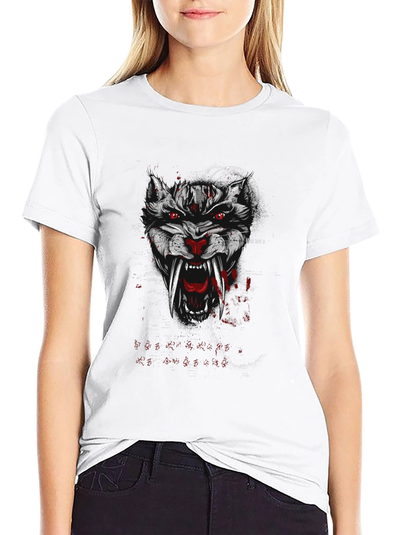 Mens Graphic Wolf Tee - Black