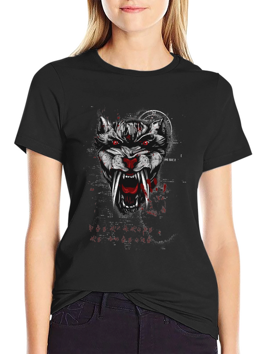 Mens Graphic Wolf Tee - Black