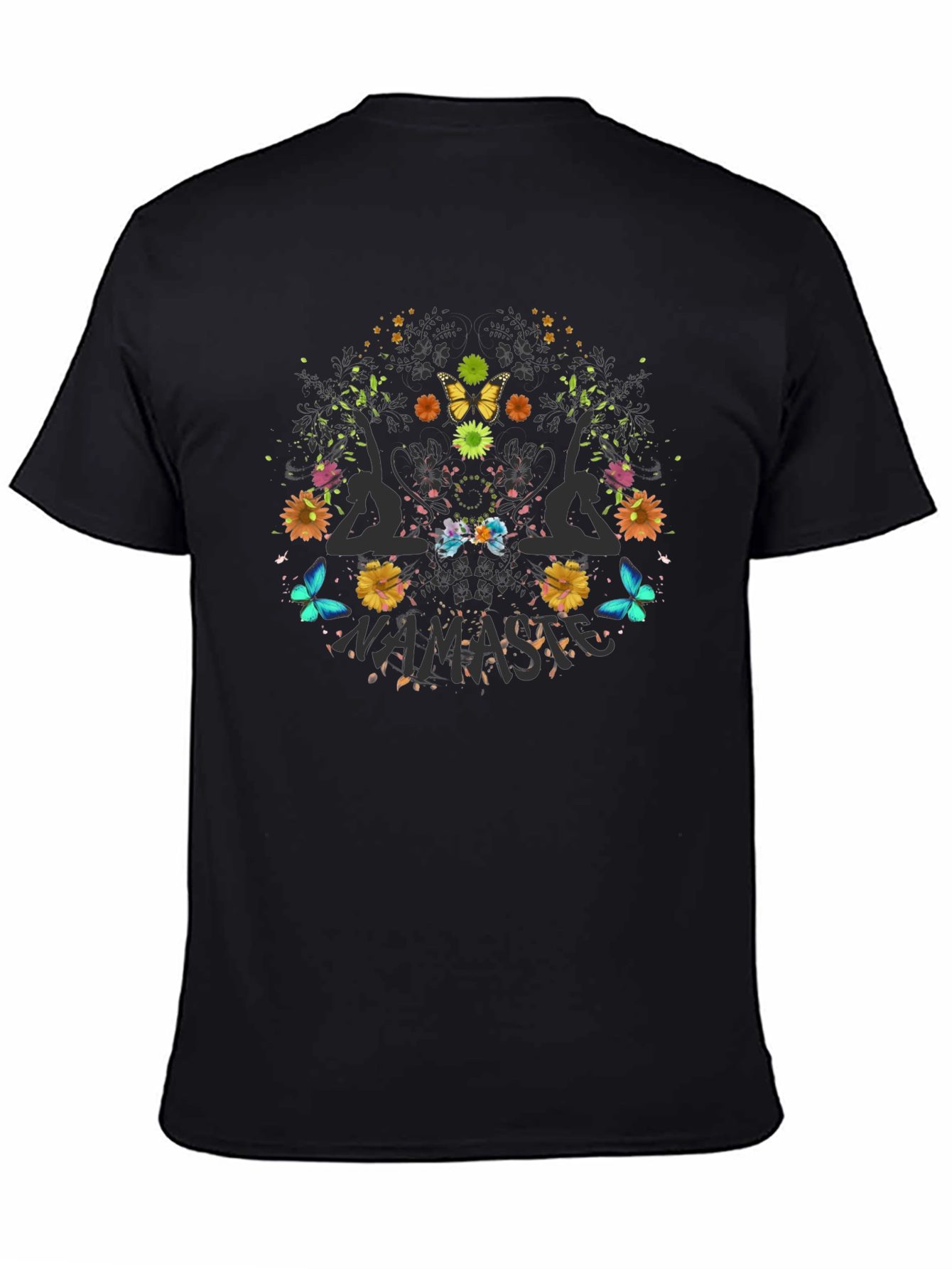 Namaste Yoga Graphic Black T-Shirt