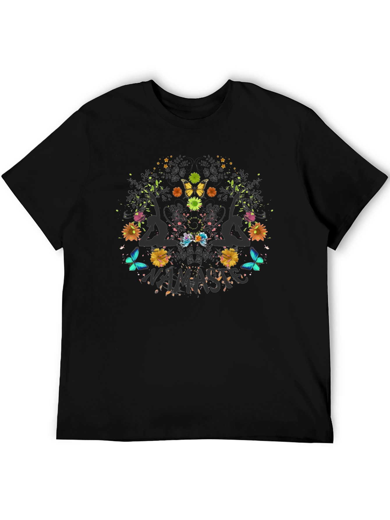 Namaste Yoga Graphic Black T-Shirt